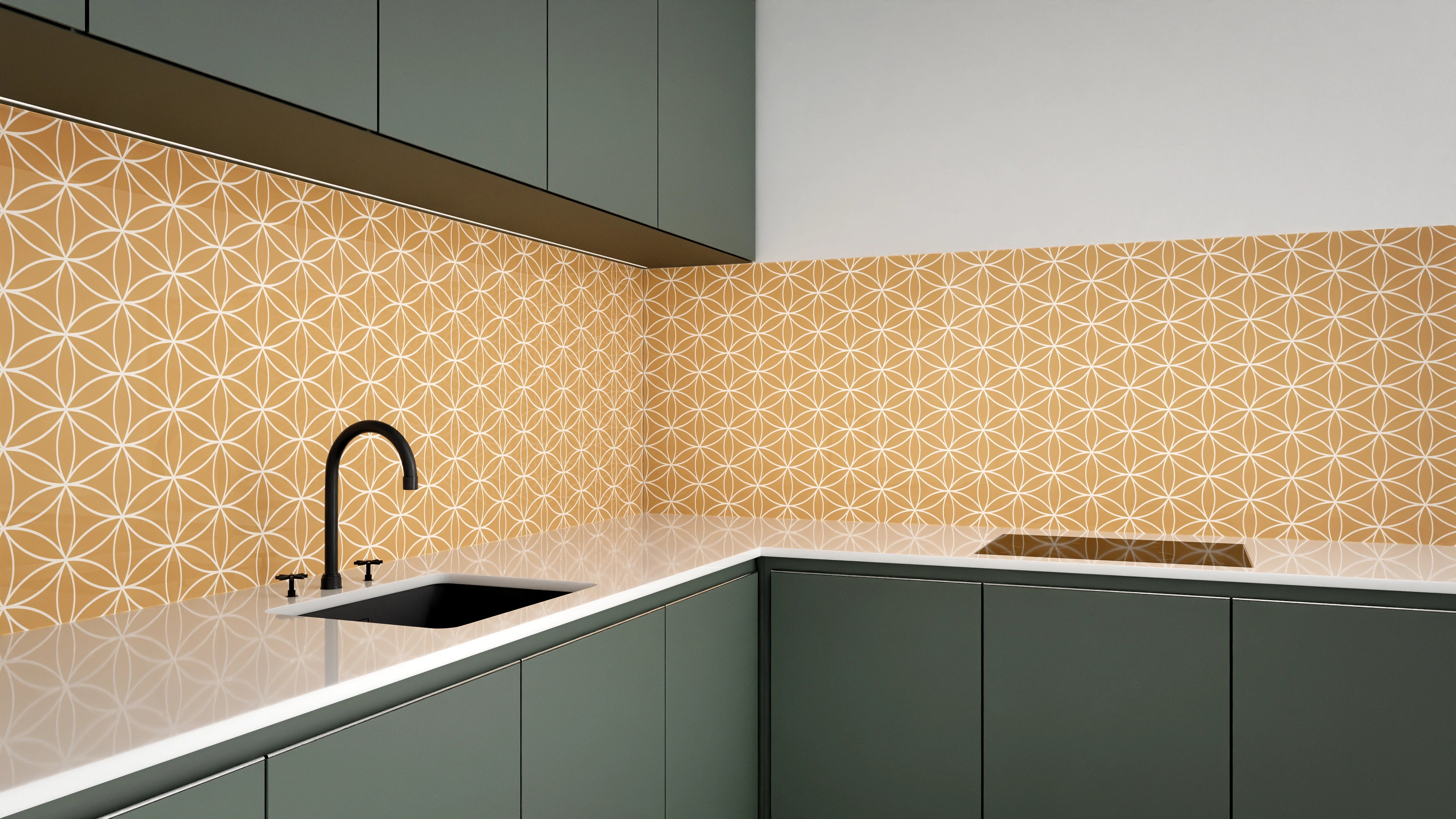 Küchenrückwand - Geometrica - Fiori - Ocra Slide 3