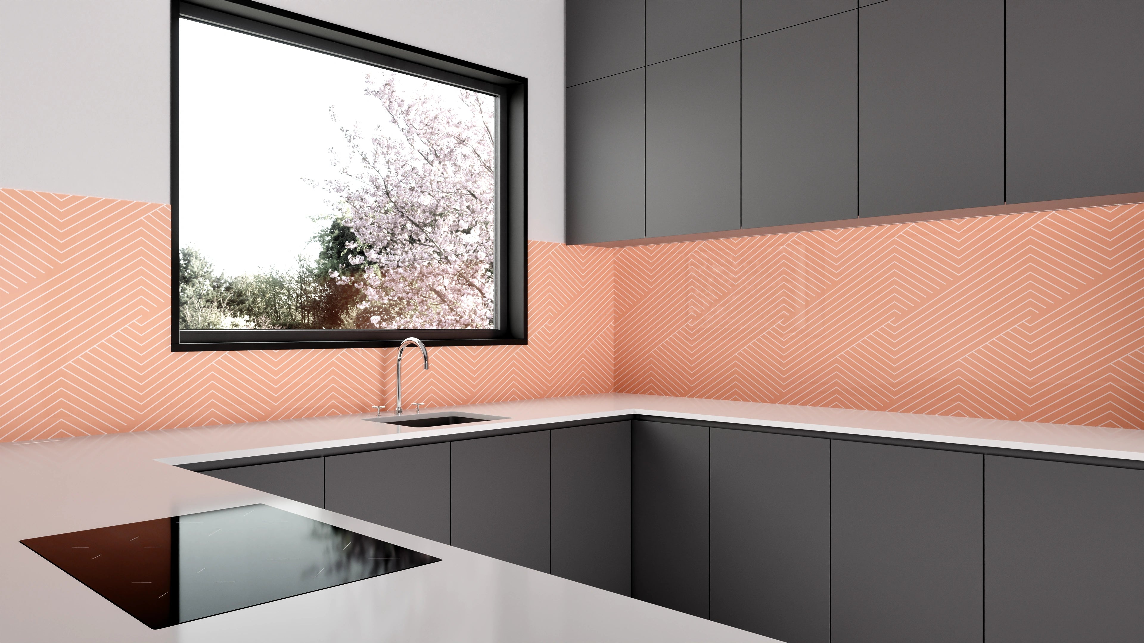 Küchenrückwand - Geometrica - Intreccio - Salmone Slide 1