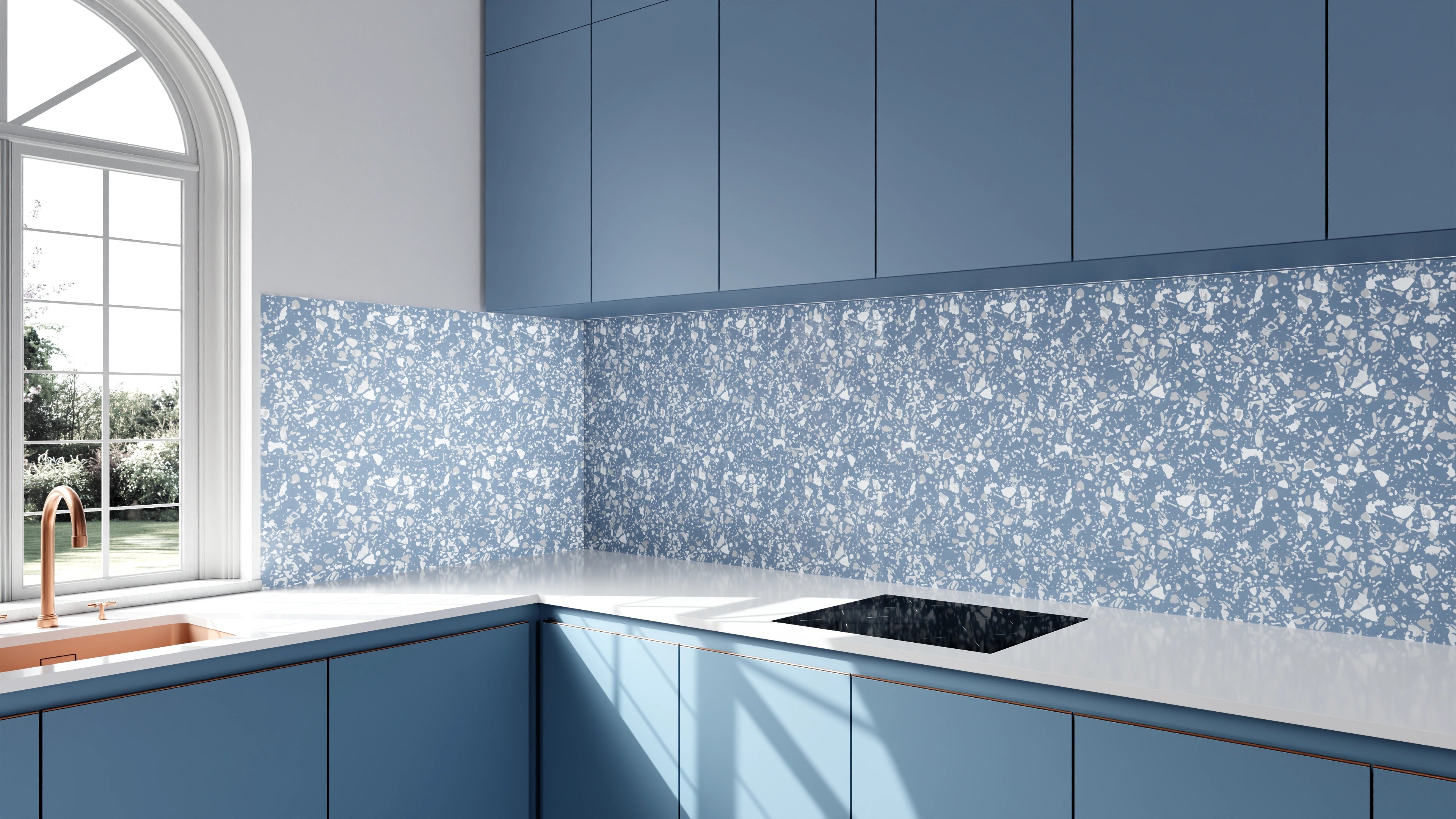 Küchenrückwand - Pietre - Terrazzo - Azzurro polvere Slide 2
