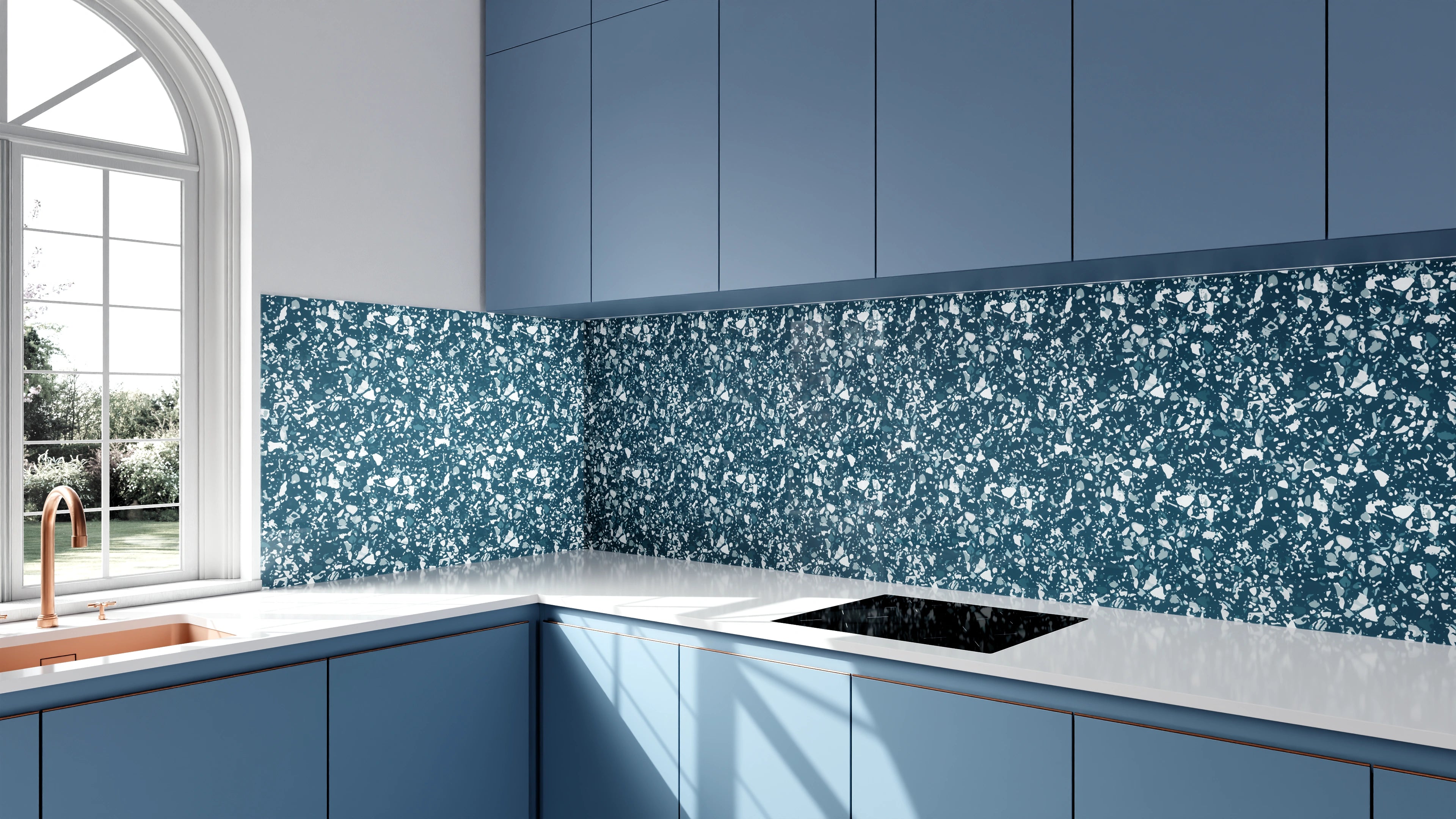 Küchenrückwand - Pietre - Terrazzo - Blu Petrolio Slide 2