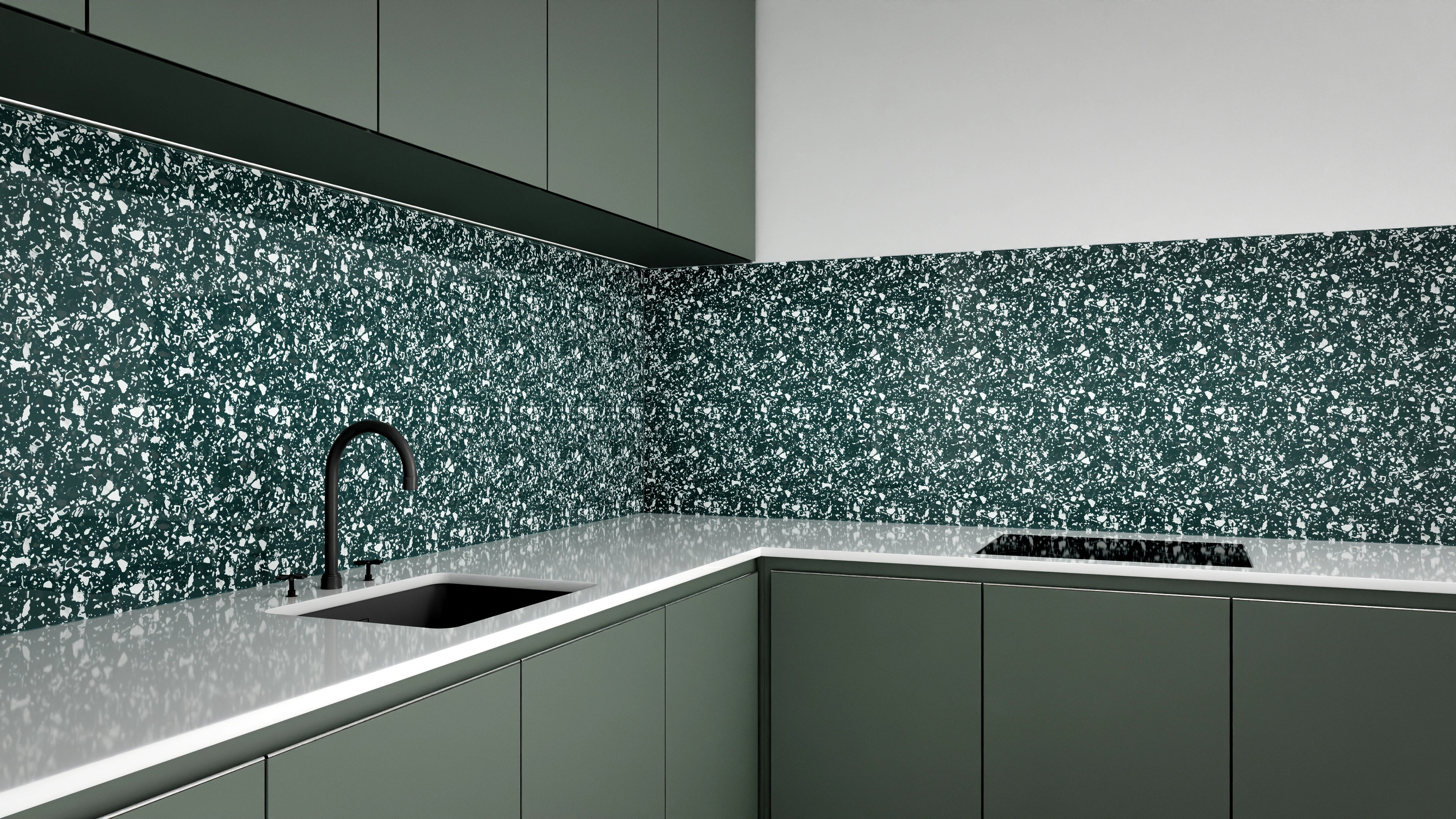 Küchenrückwand - Pietre - Terrazzo - Verde petrolio Slide 3