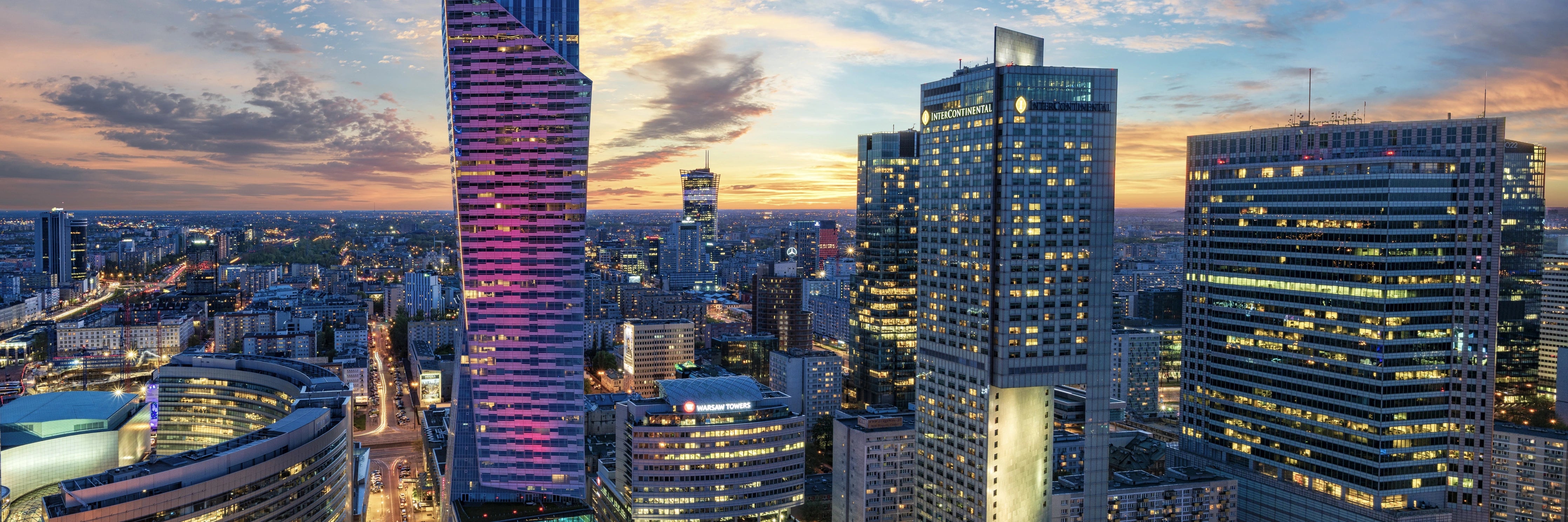 Küchenrückwand - Warsaw Skyline Blaze