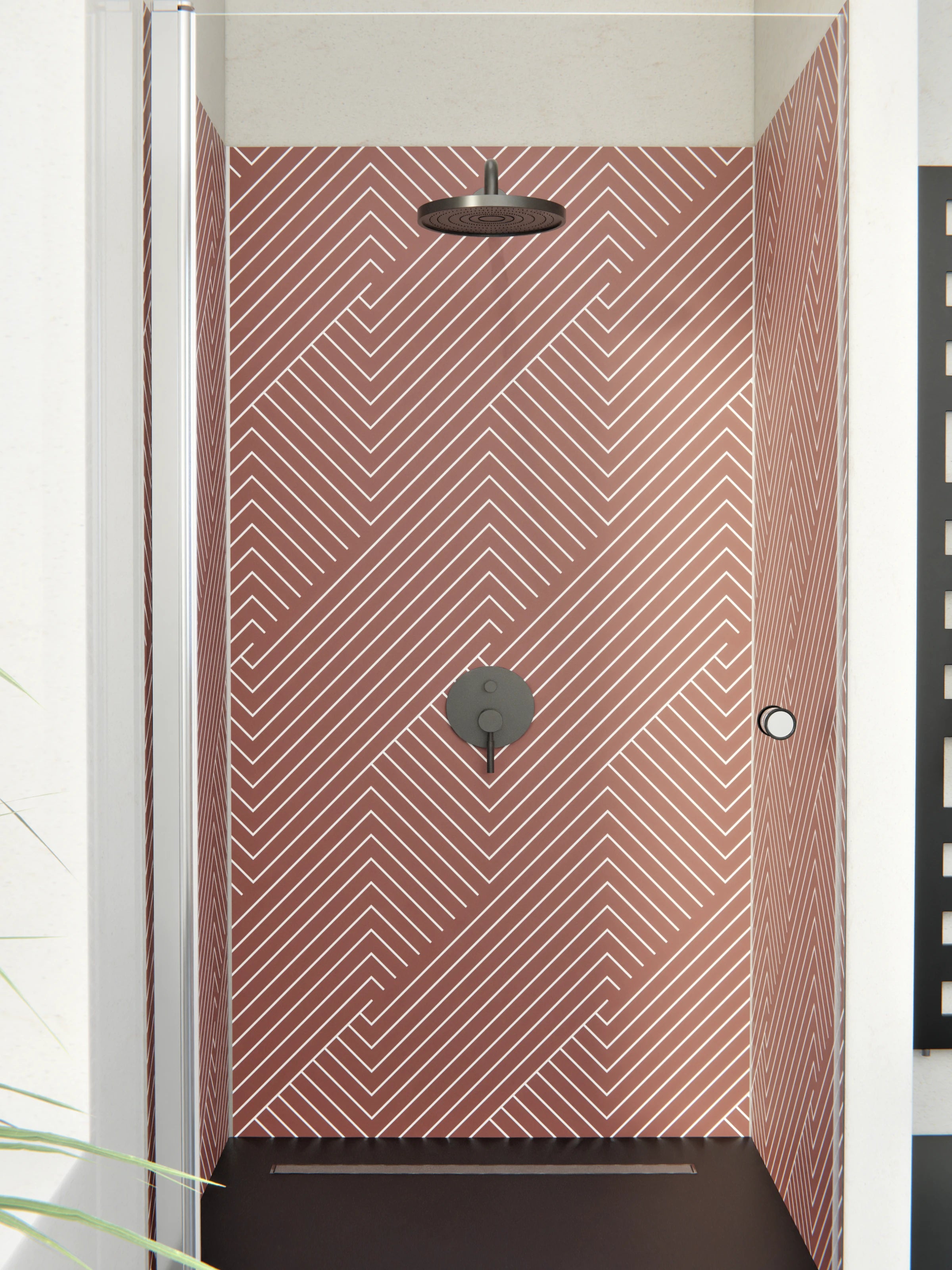Duschrückwand - Geometrica - Intreccio - Mattone
