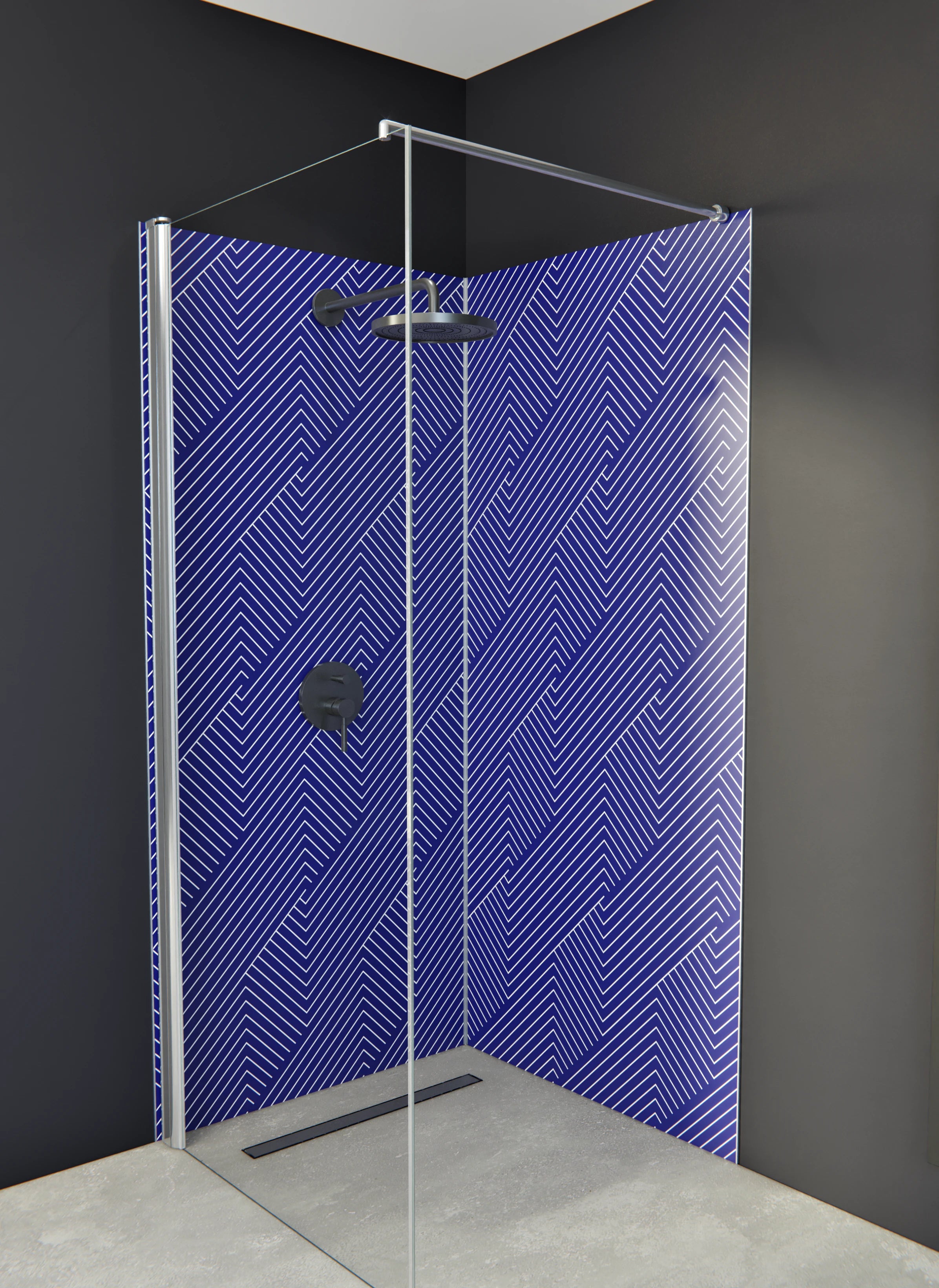 Duschrückwand - Geometrica - Intreccio - Zaffiro