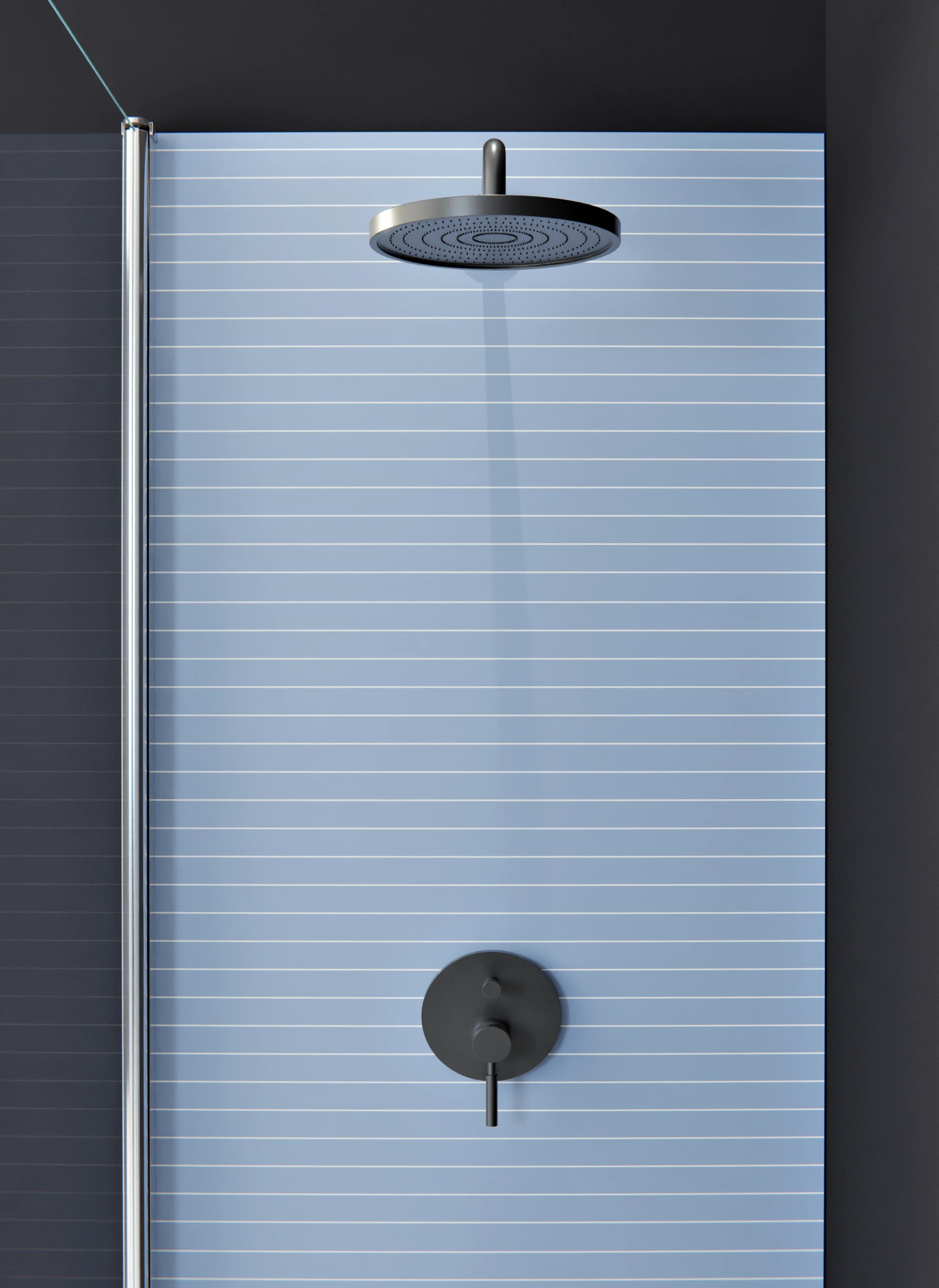 Duschrückwand - Geometrica - Orizzontale - Ceruleo - Orizzontale