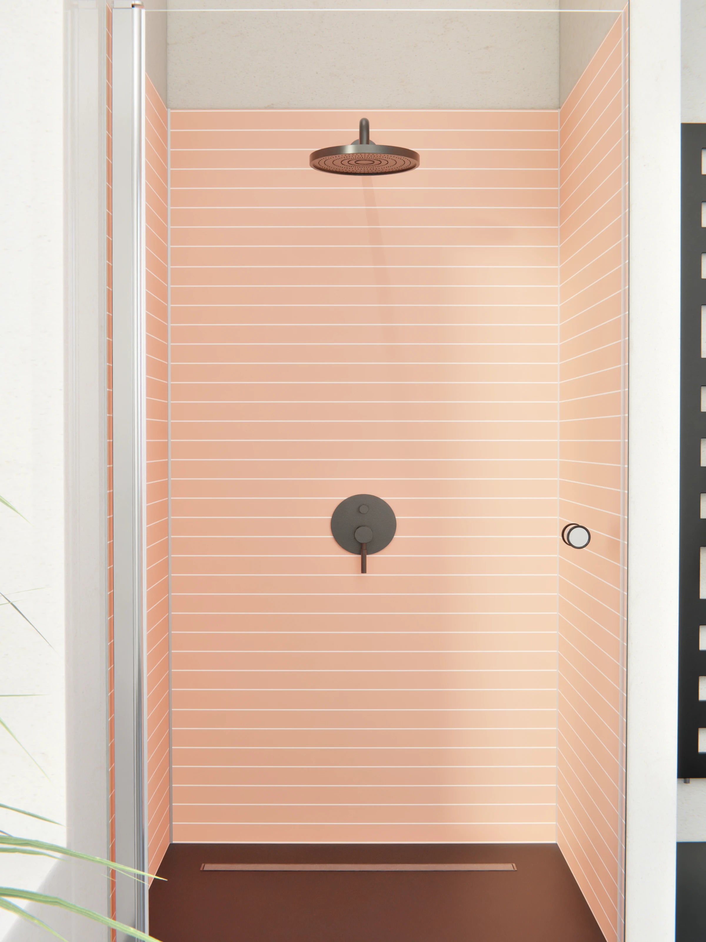 Duschrückwand - Geometrica - Orizzontale - Salmone - Orizzontale
