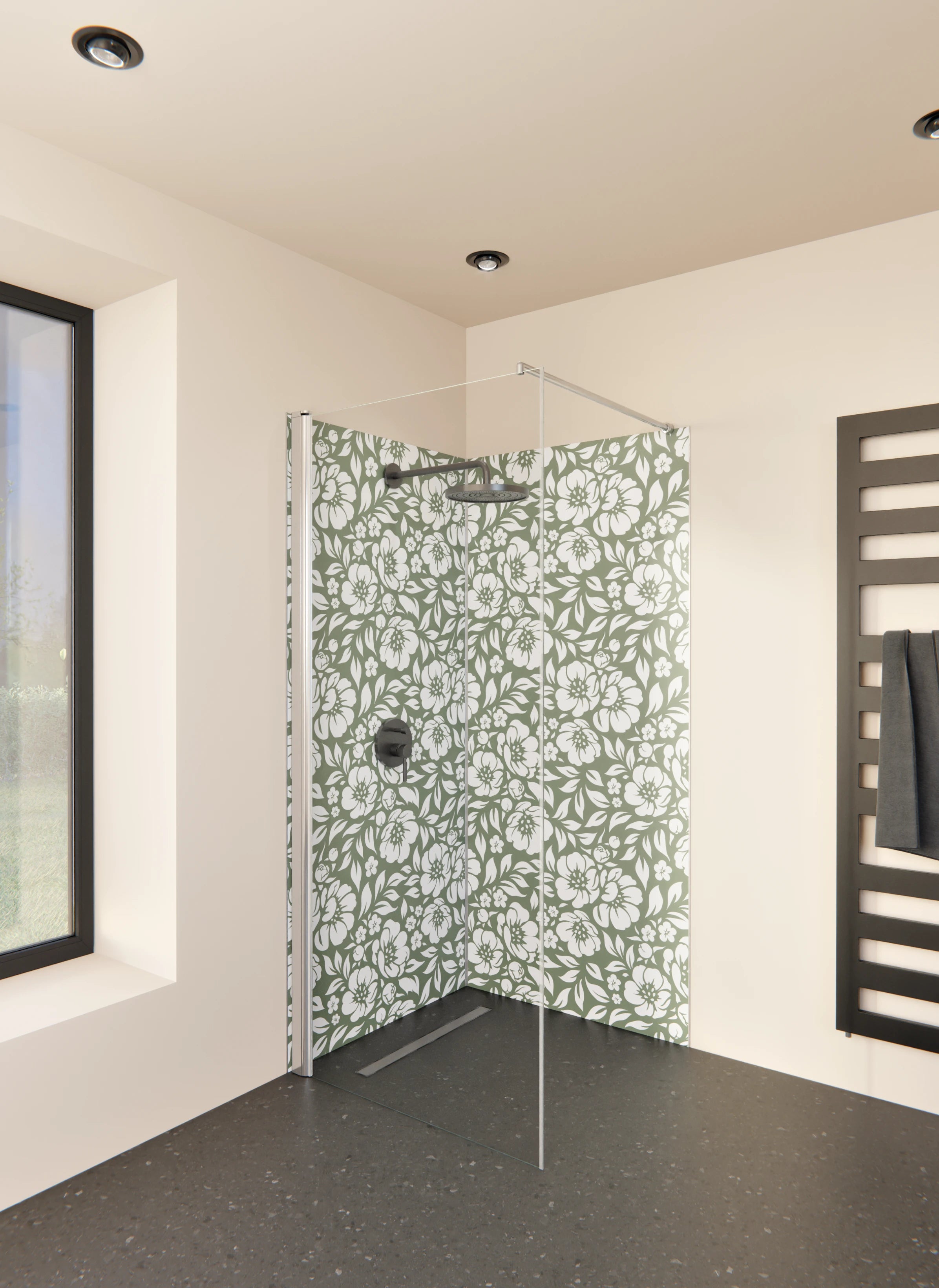 Duschrückwand - Natura - Floreale - Oliva