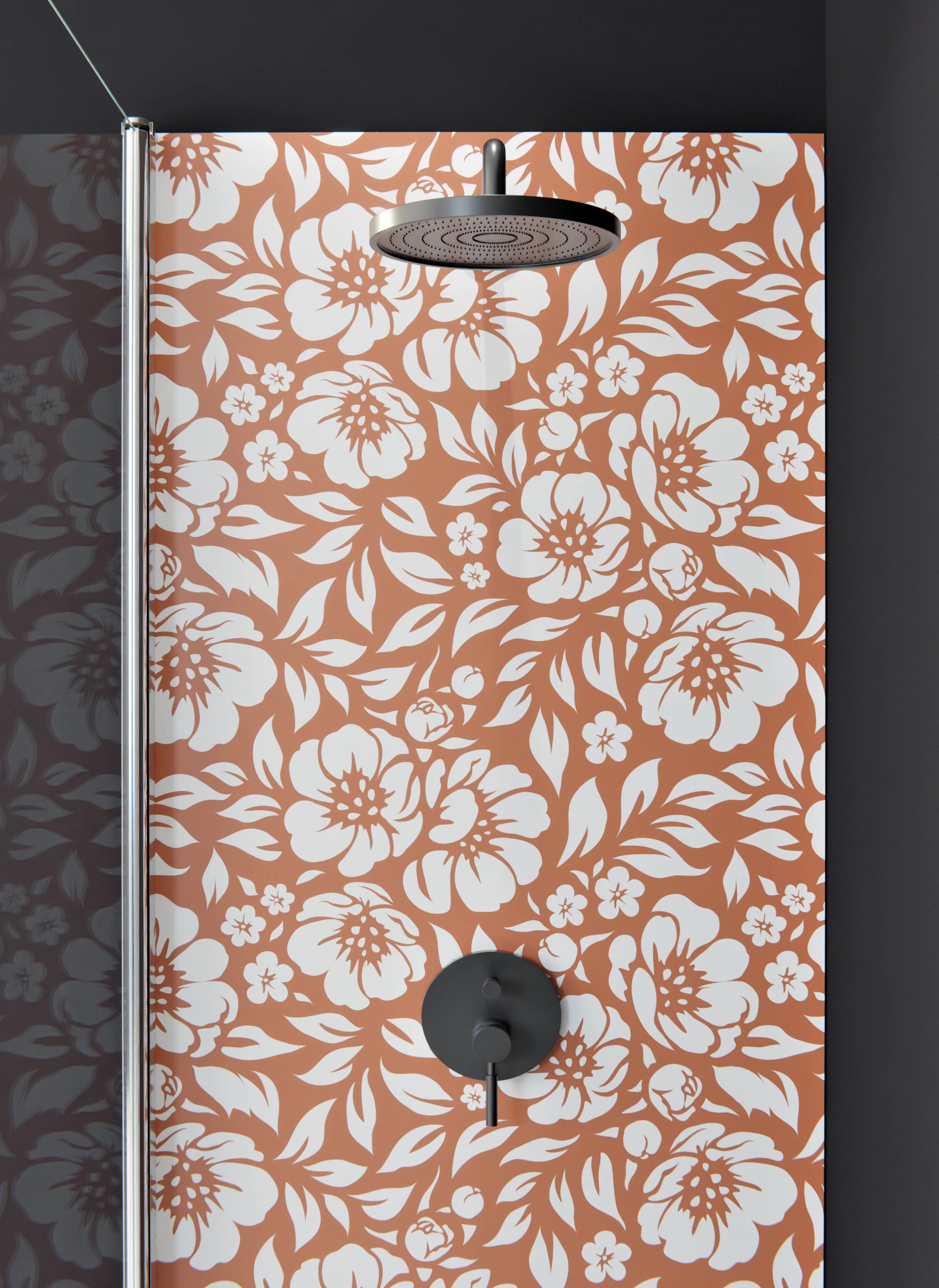 Duschrückwand - Natura - Floreale - Terracotta