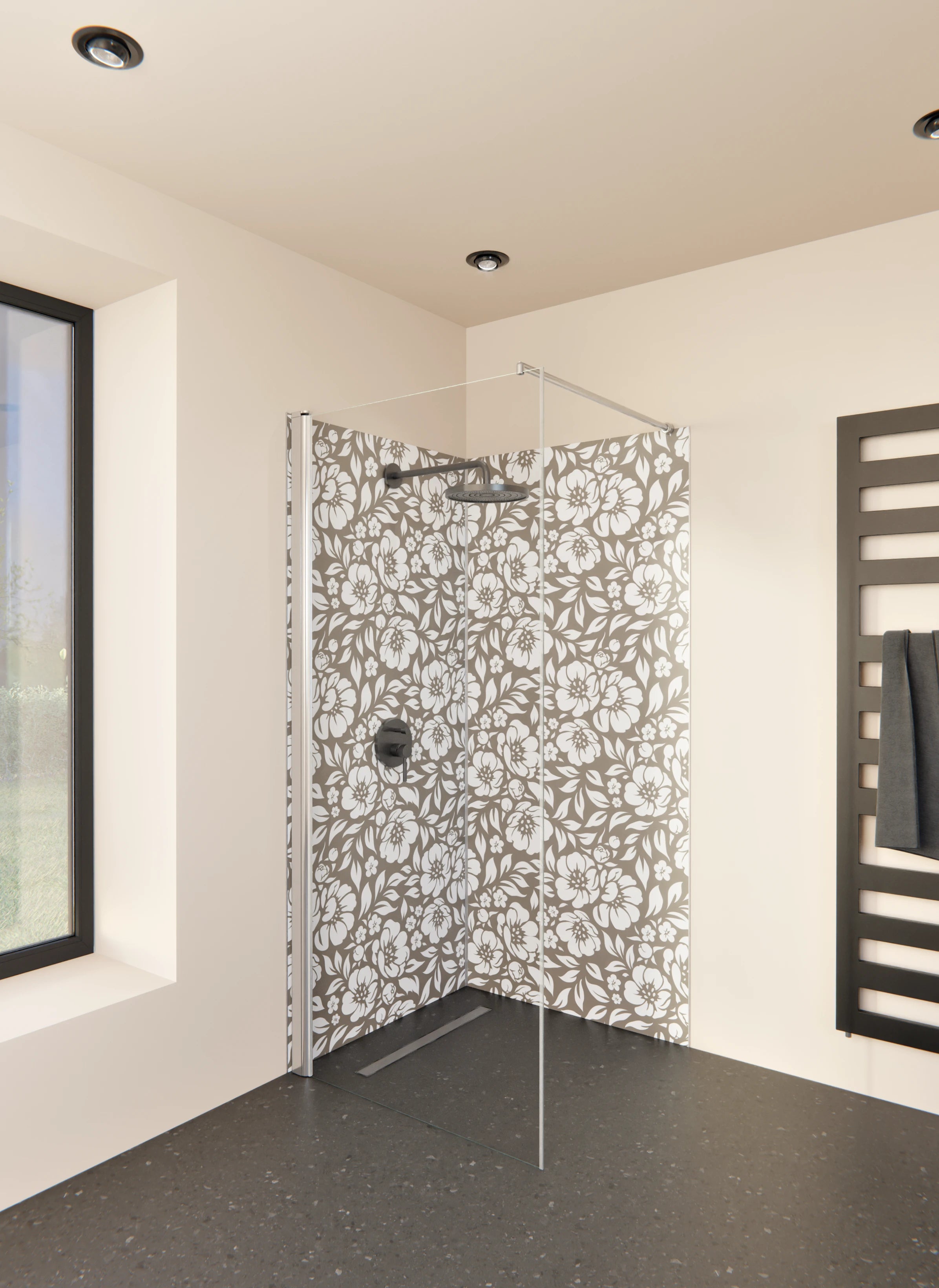 Duschrückwand - Natura - Floreale - Tortora