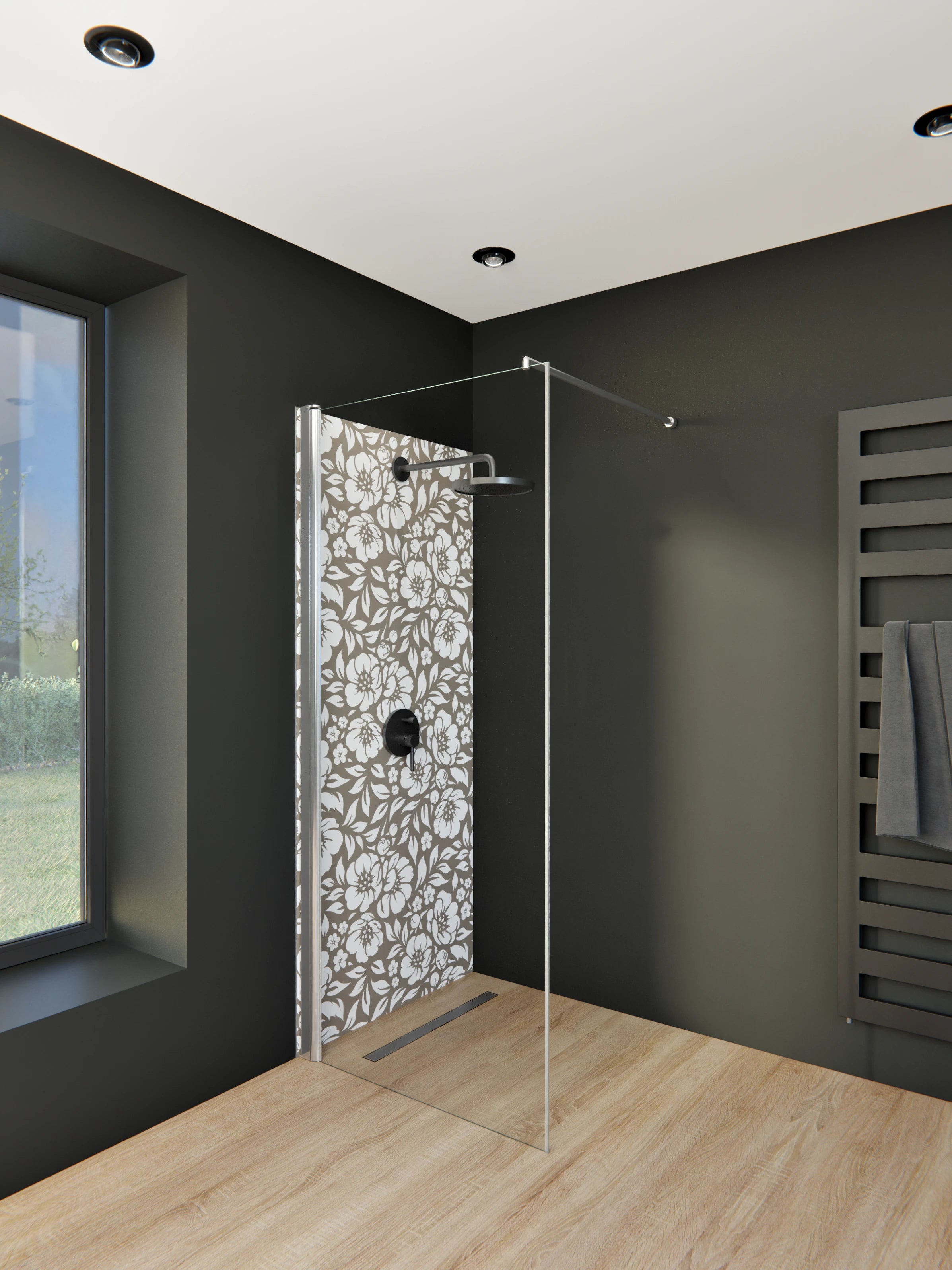 Duschrückwand - Natura - Floreale - Tortora