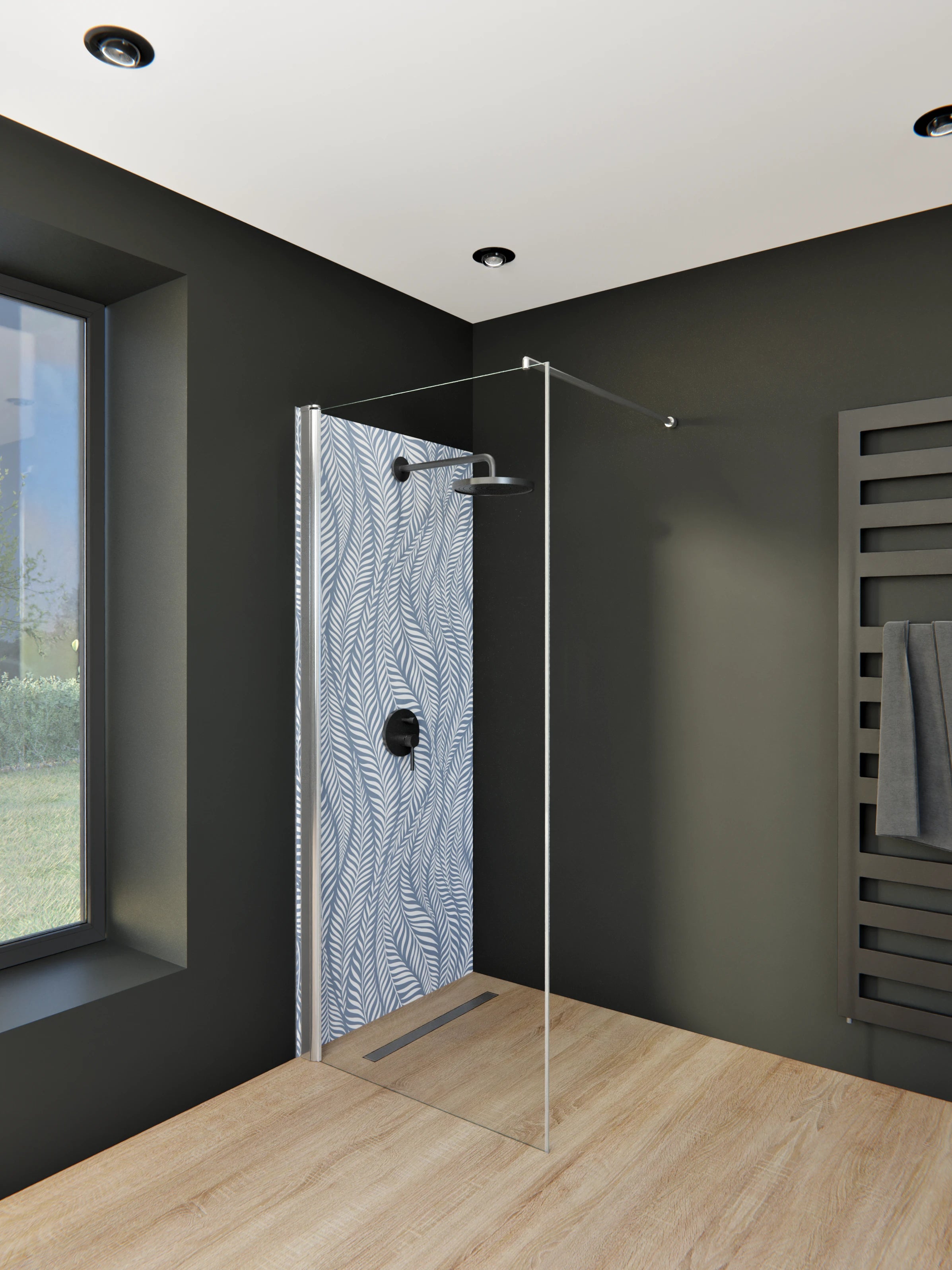 Duschrückwand - Natura - Oasi - Azzurro polvere