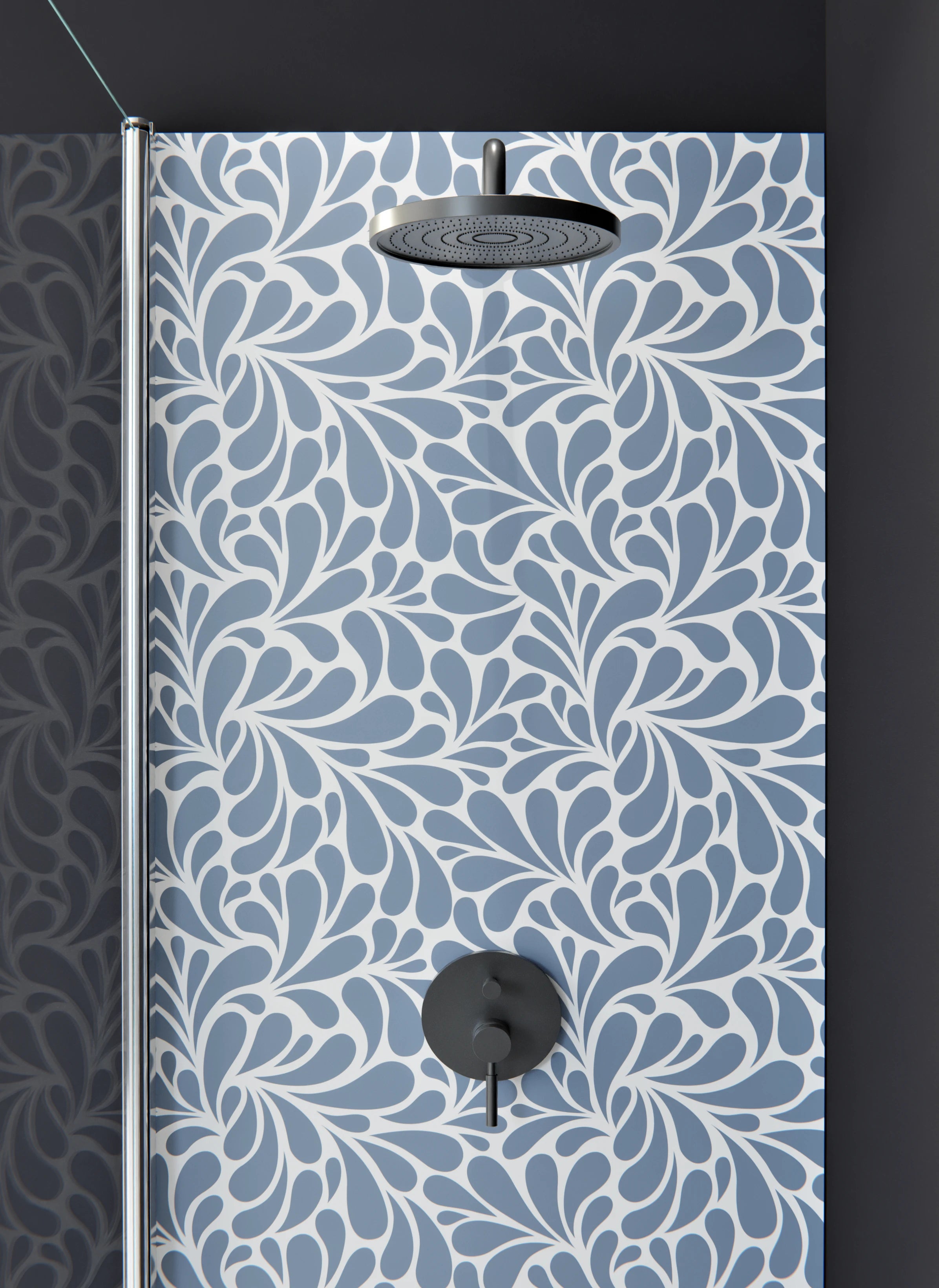 Duschrückwand - Natura - Petaloso - Azzurro polvere