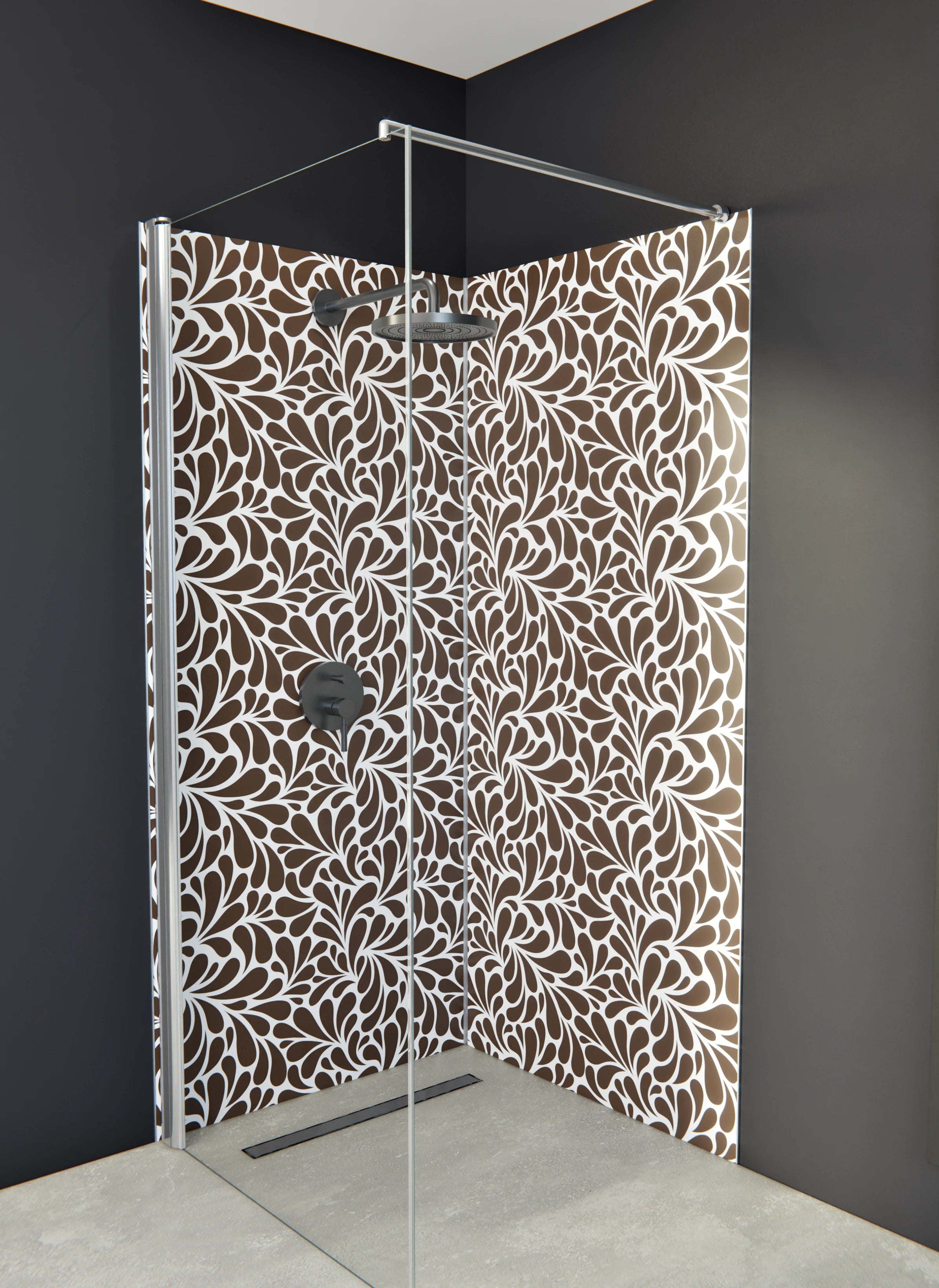 Duschrückwand - Natura - Petaloso - Caffè