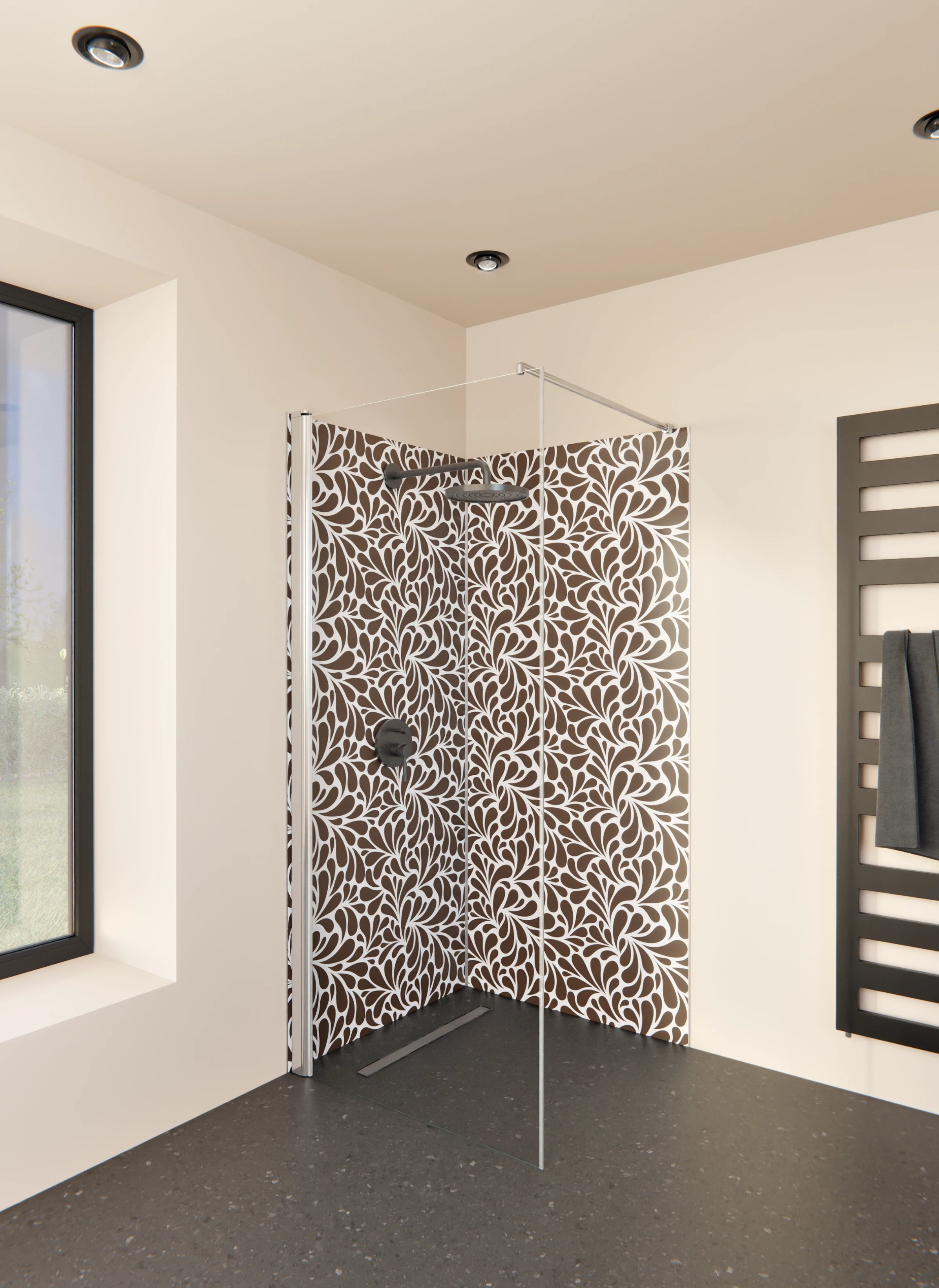 Duschrückwand - Natura - Petaloso - Caffè