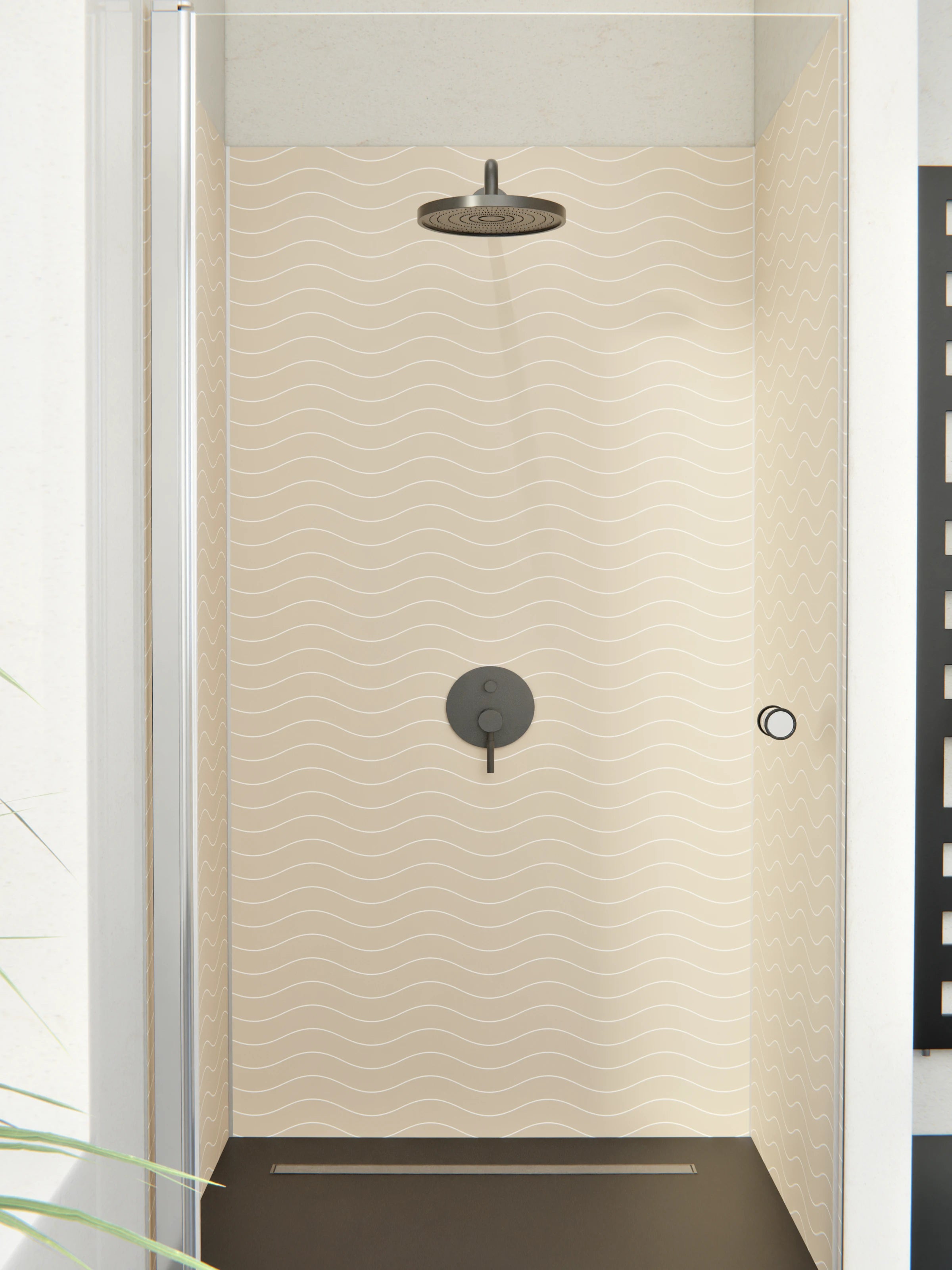 Duschrückwand - Onde - Abisso - Cappuccino