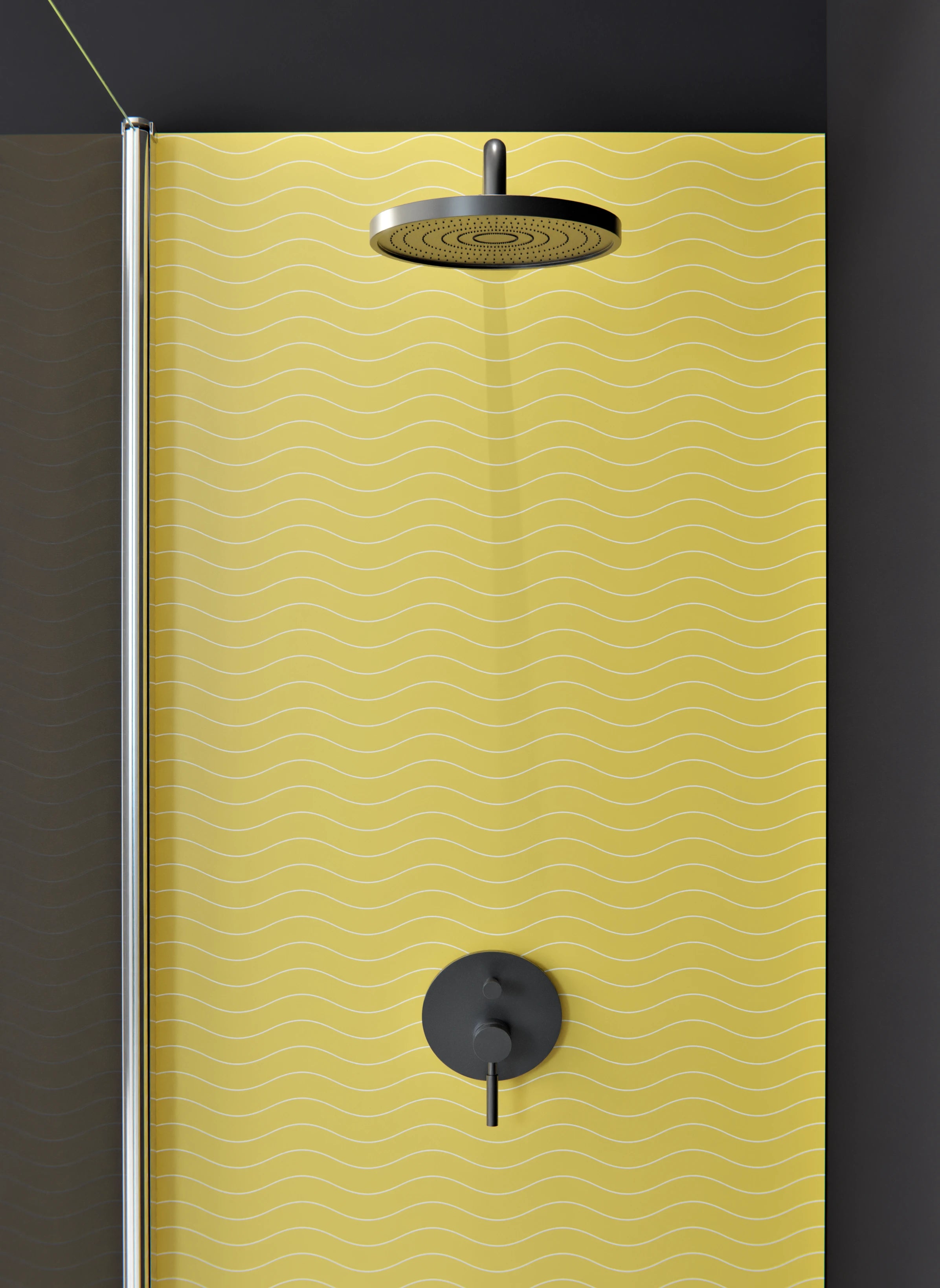 Duschrückwand - Onde - Abisso - Oro