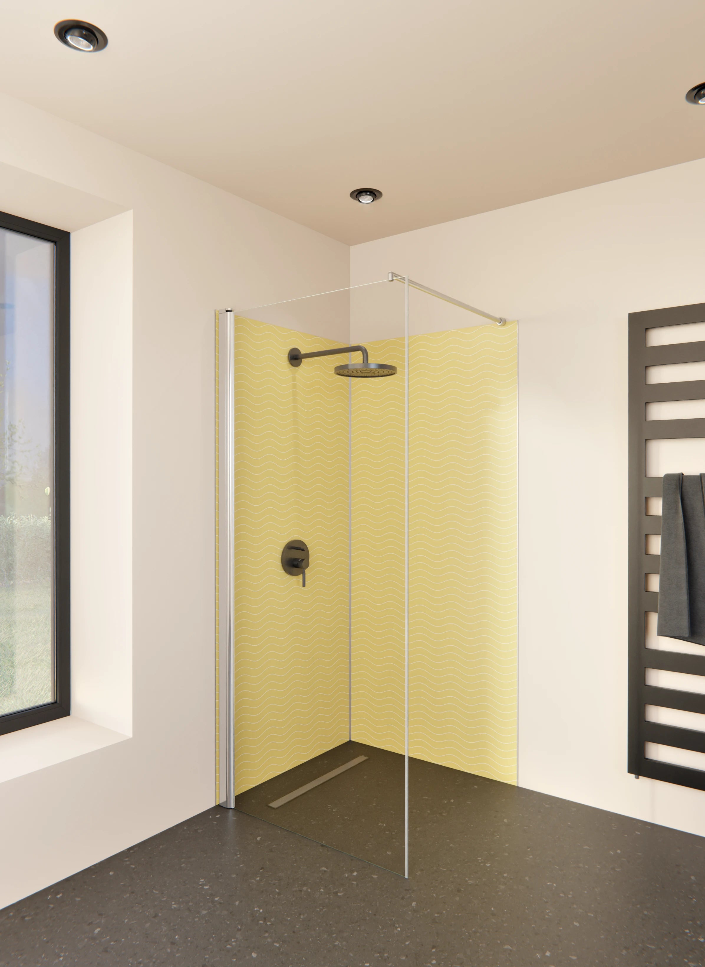 Duschrückwand - Onde - Abisso - Oro