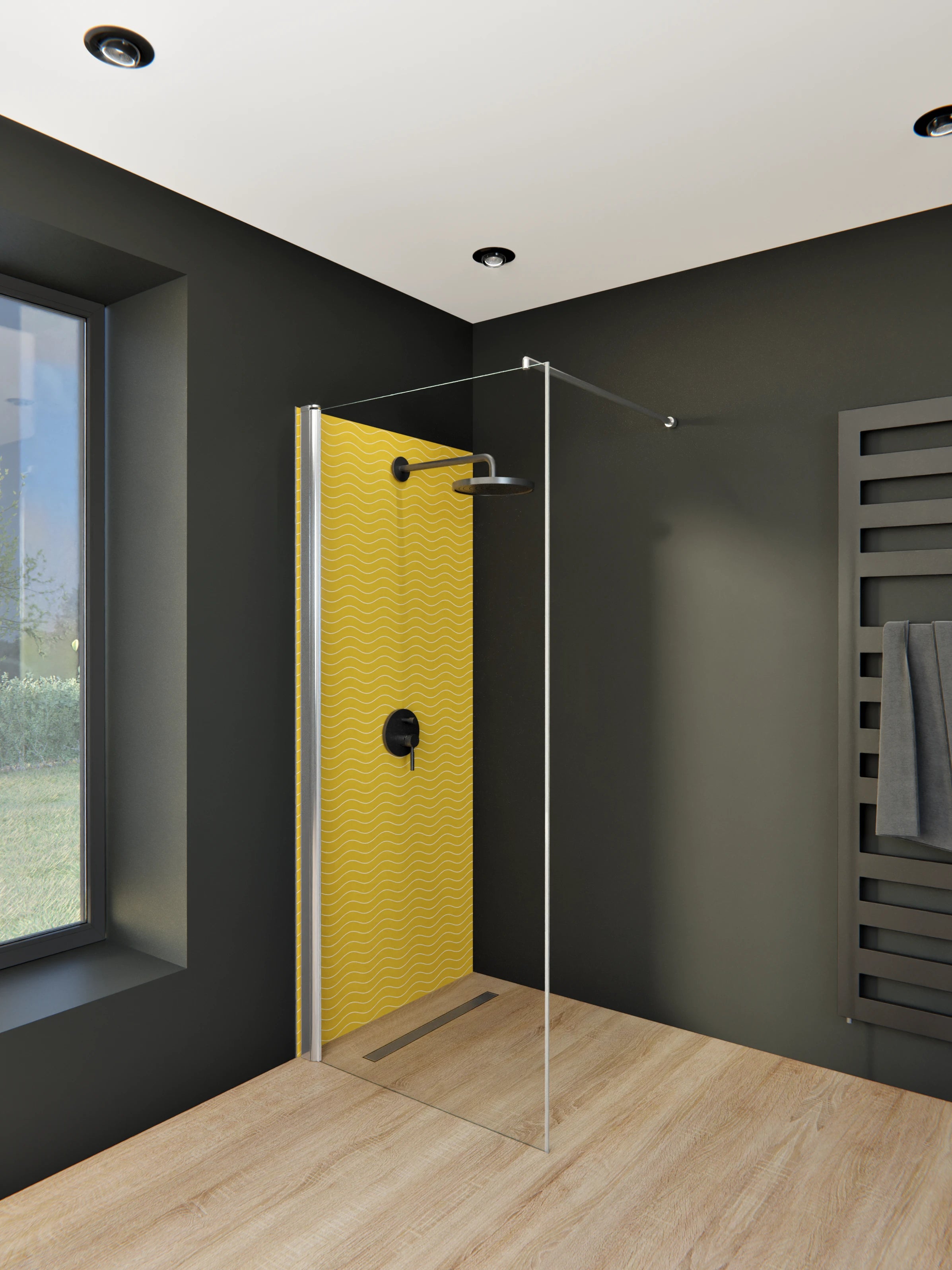 Duschrückwand - Onde - Abisso - Senape