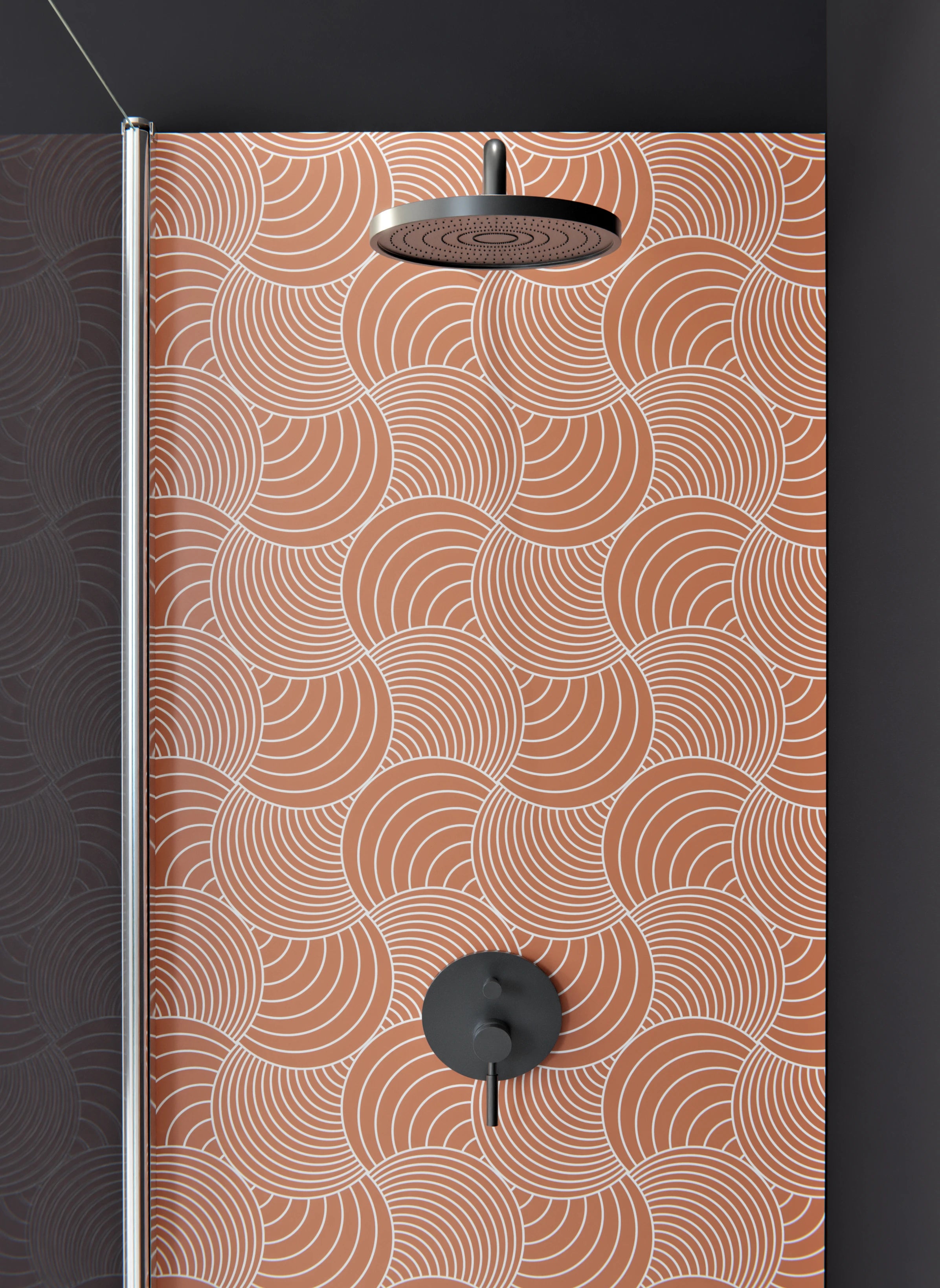 Duschrückwand - Onde - Immaginario - Terracotta