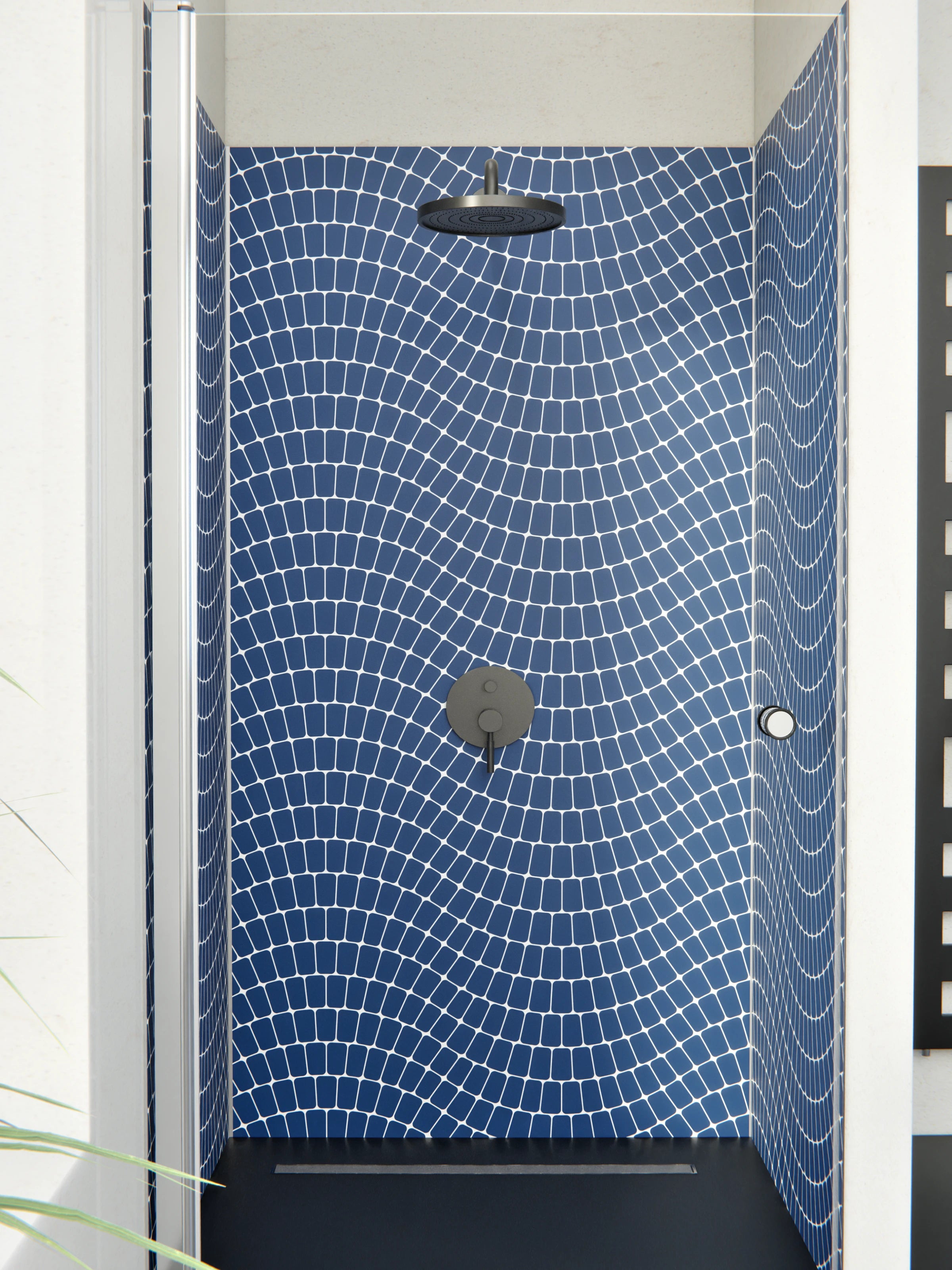 Duschrückwand - Onde - Sinuoso - Blu notte
