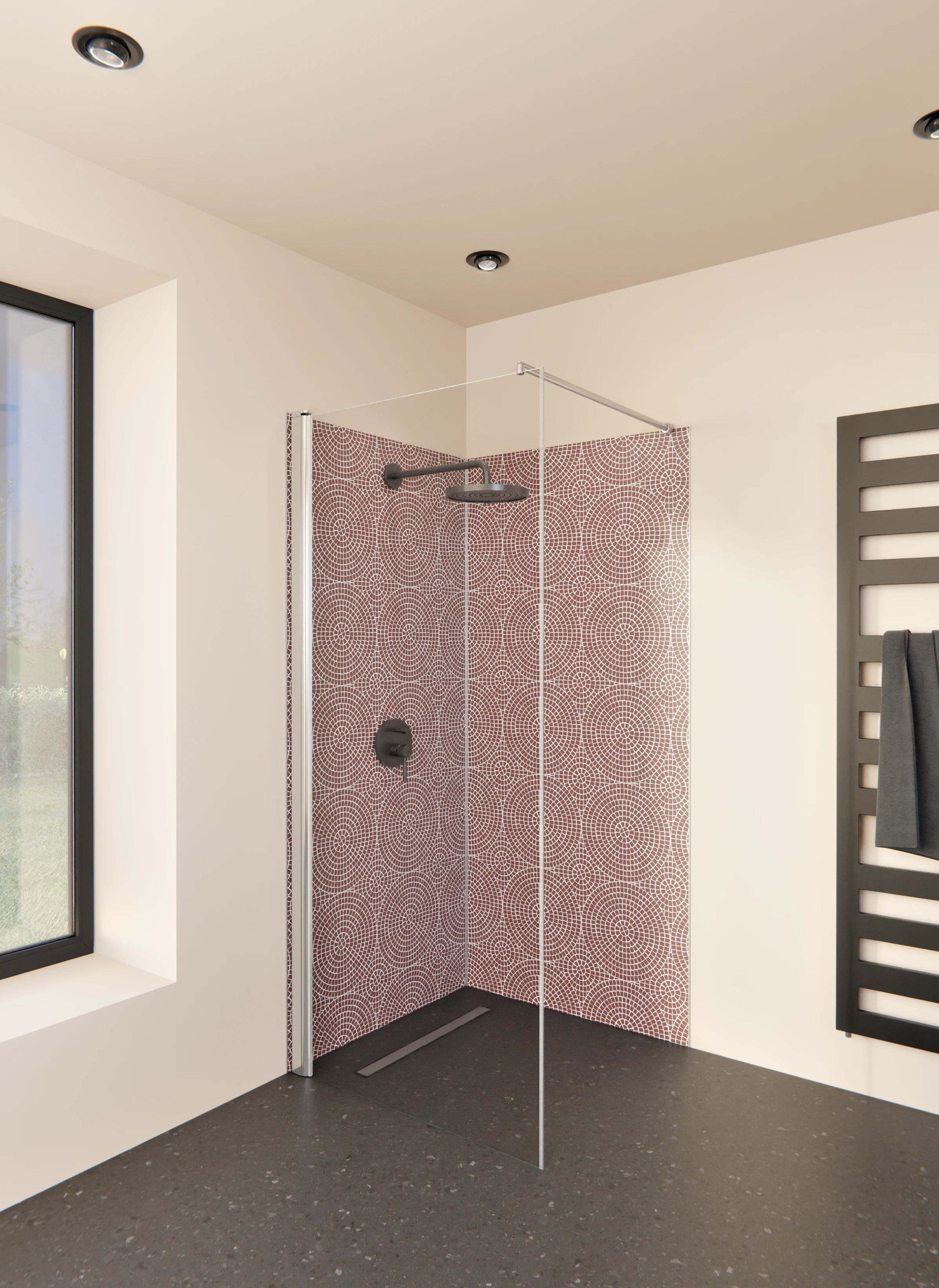 Duschrückwand - Pietre - Mosaico - Mattone