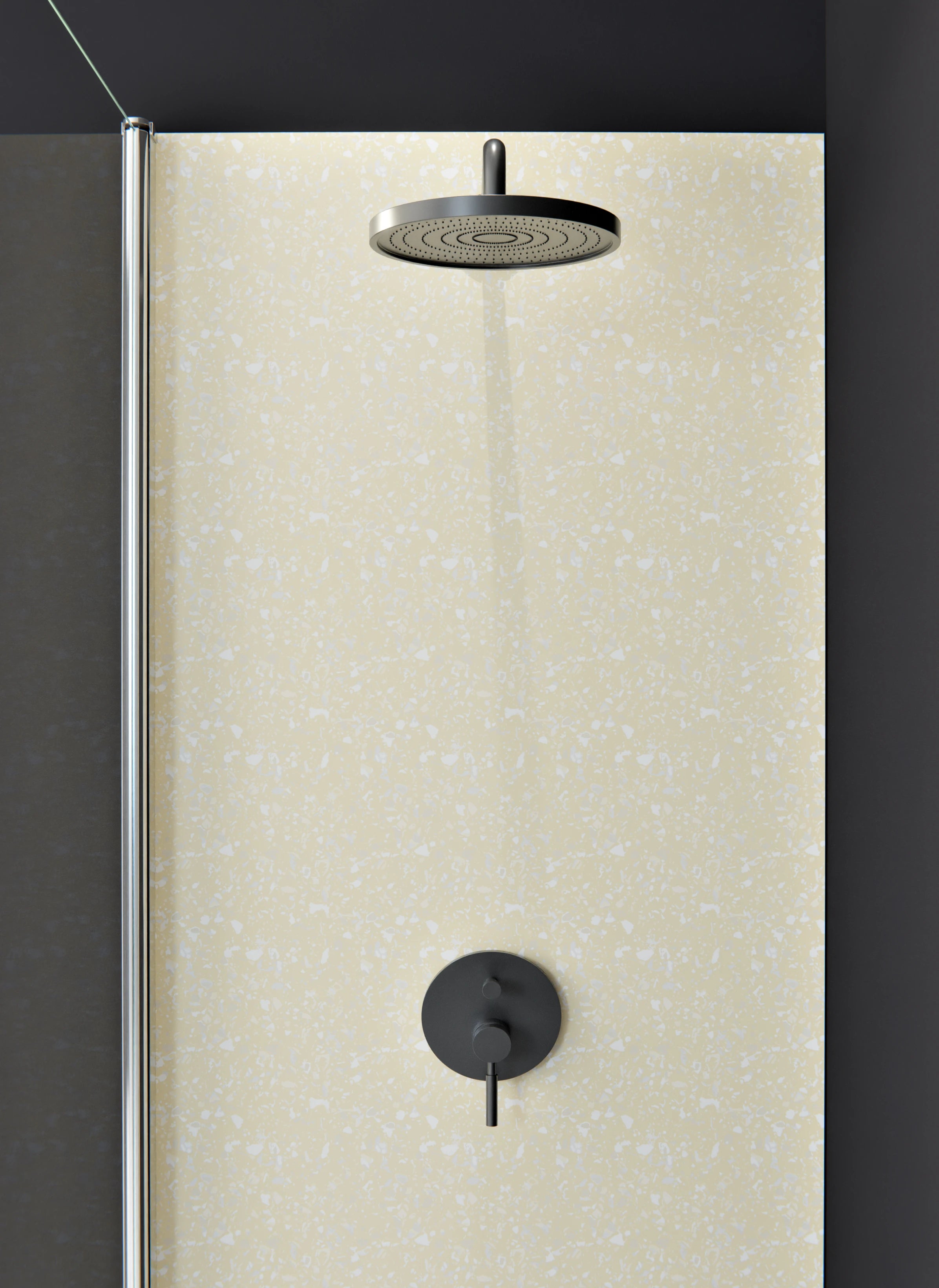 Duschrückwand - Pietre - Terrazzo - Avorio