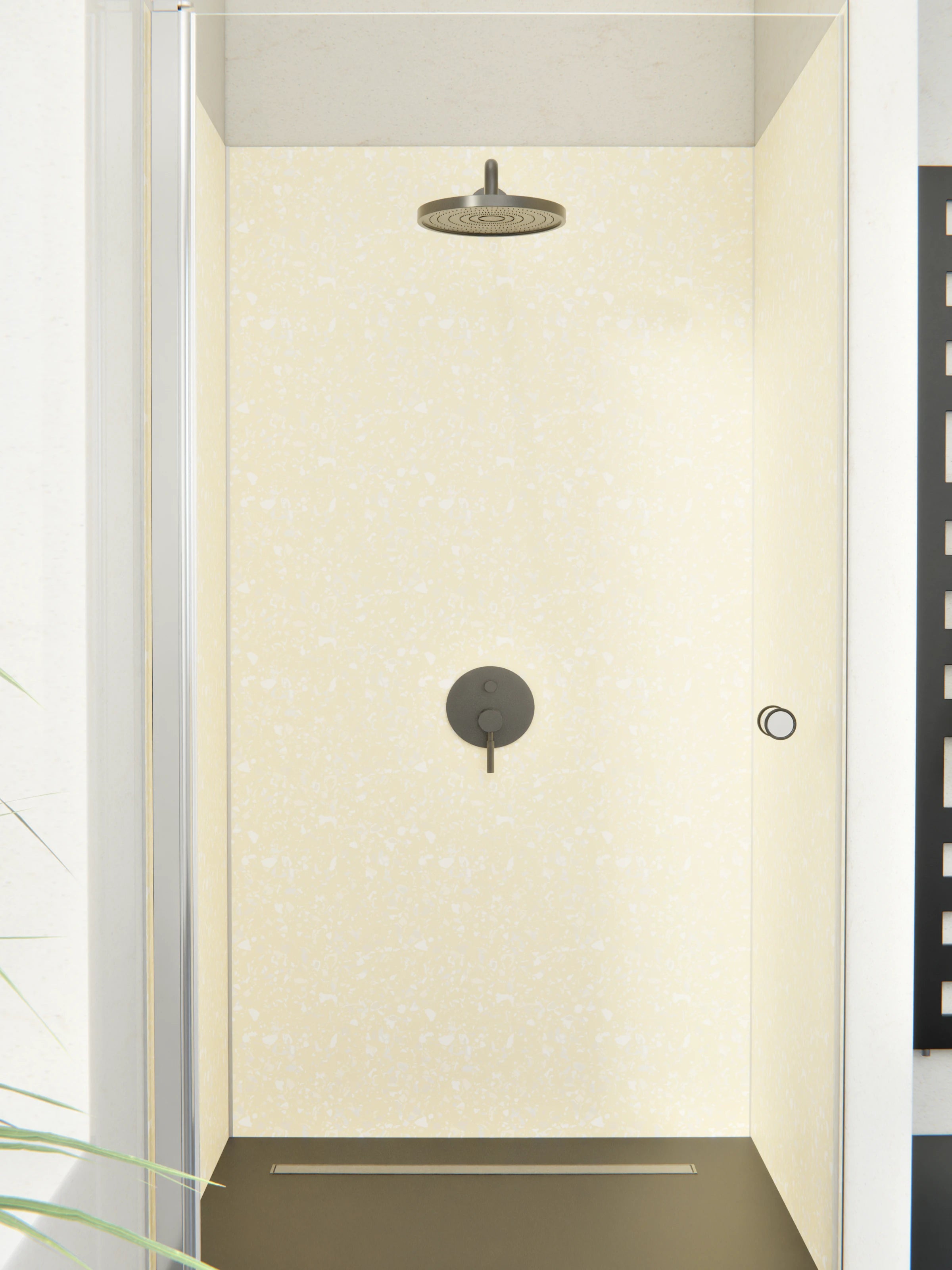 Duschrückwand - Pietre - Terrazzo - Avorio