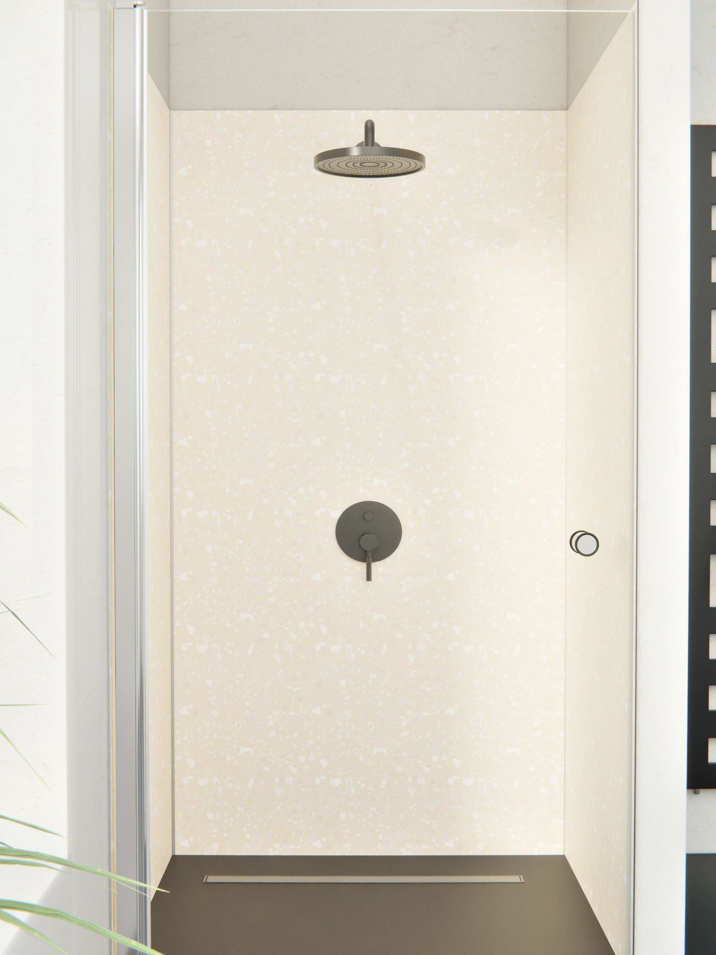 Duschrückwand - Pietre - Terrazzo - Crema