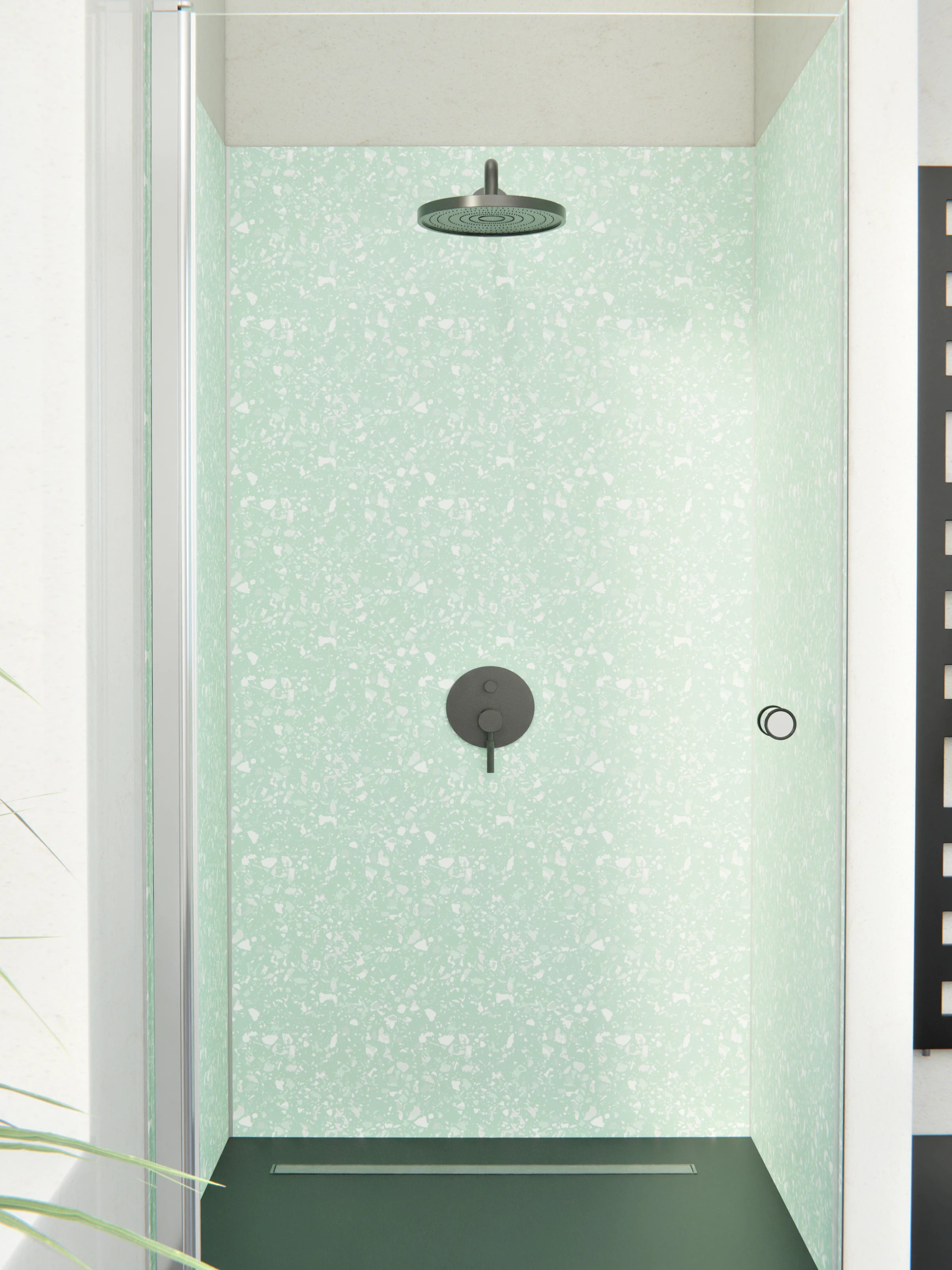 Duschrückwand - Pietre - Terrazzo - Menta