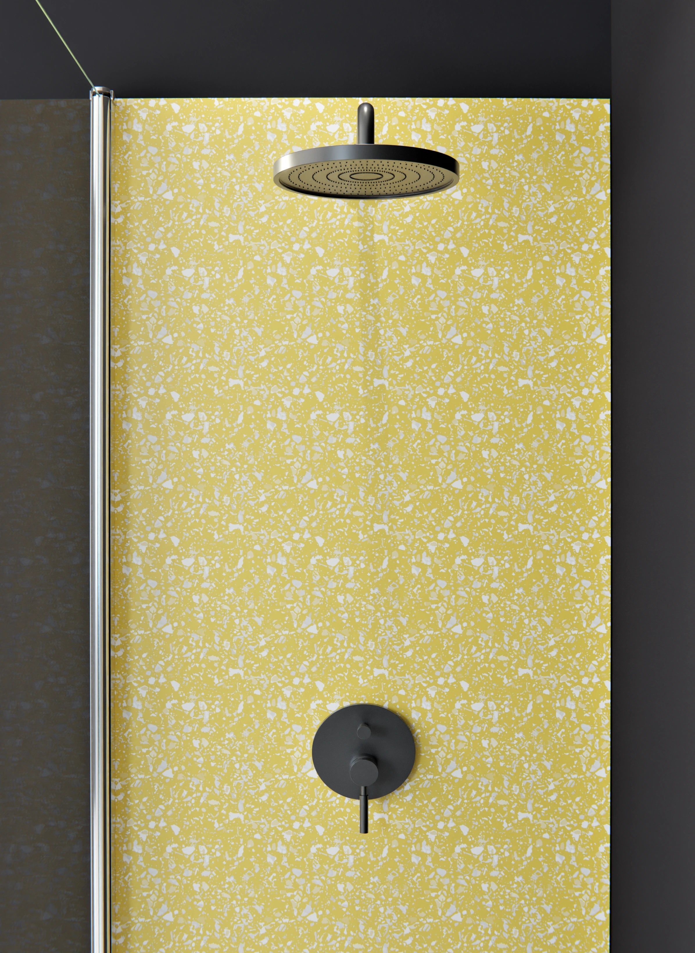 Duschrückwand - Pietre - Terrazzo - Oro