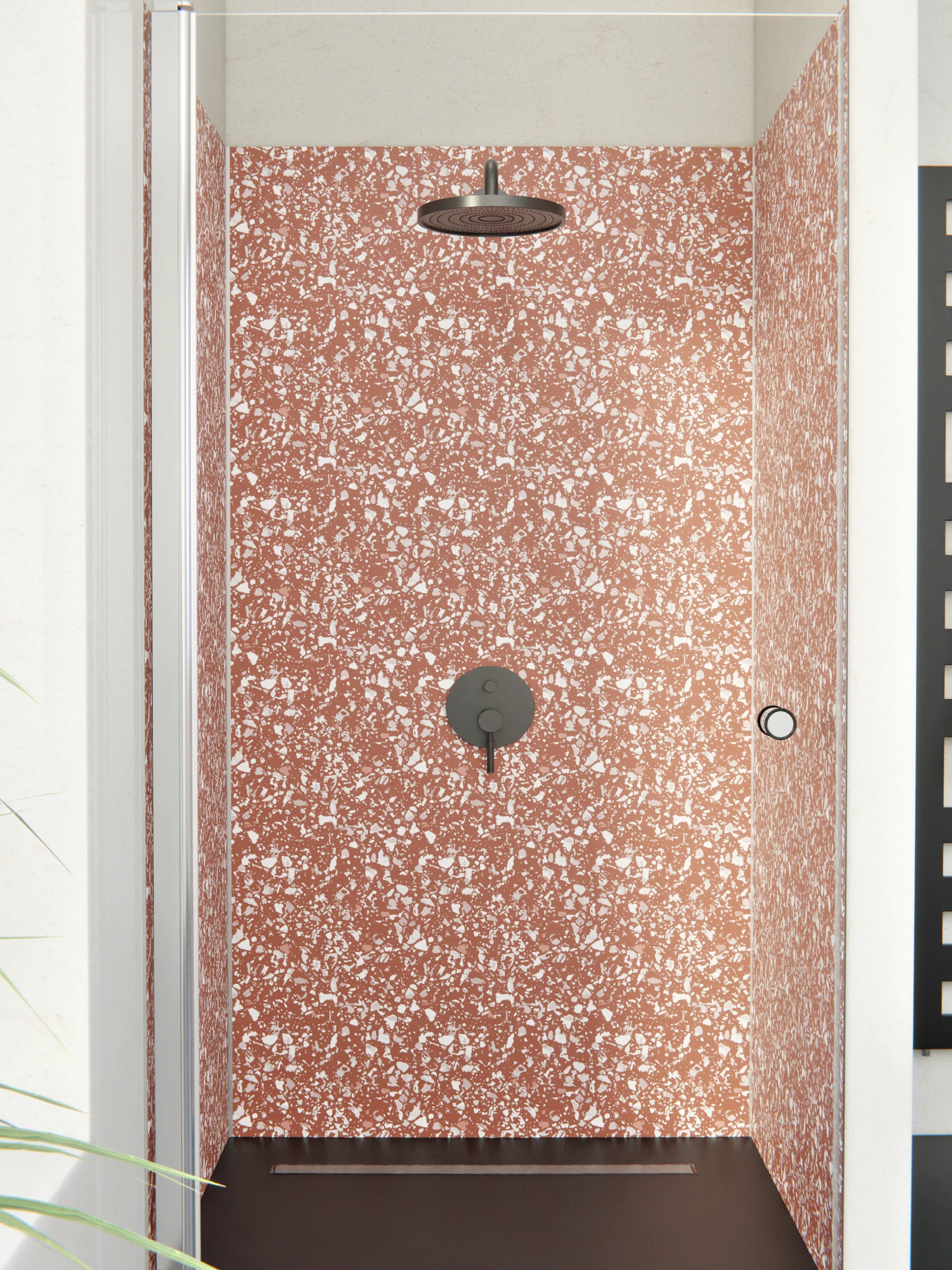 Duschrückwand - Pietre - Terrazzo - Ruggine