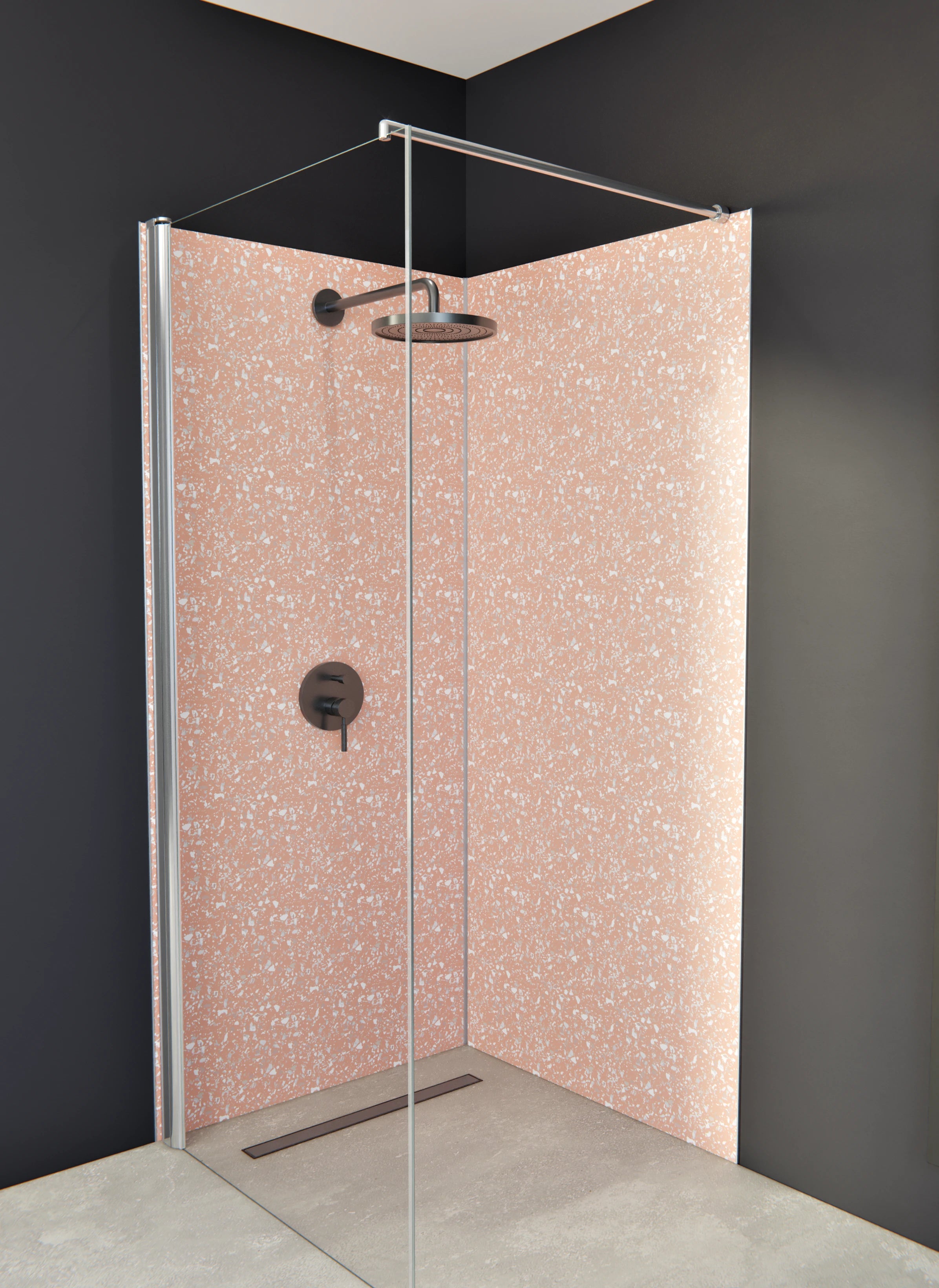 Duschrückwand - Pietre - Terrazzo - Salmone