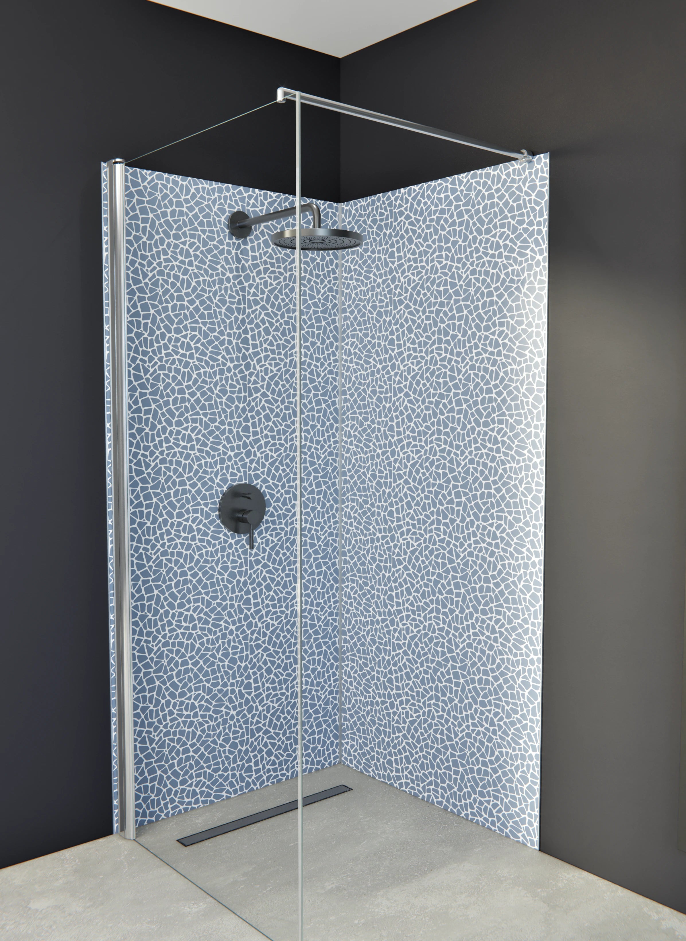 Duschrückwand - Pietre - Tessere - Azzurro polvere