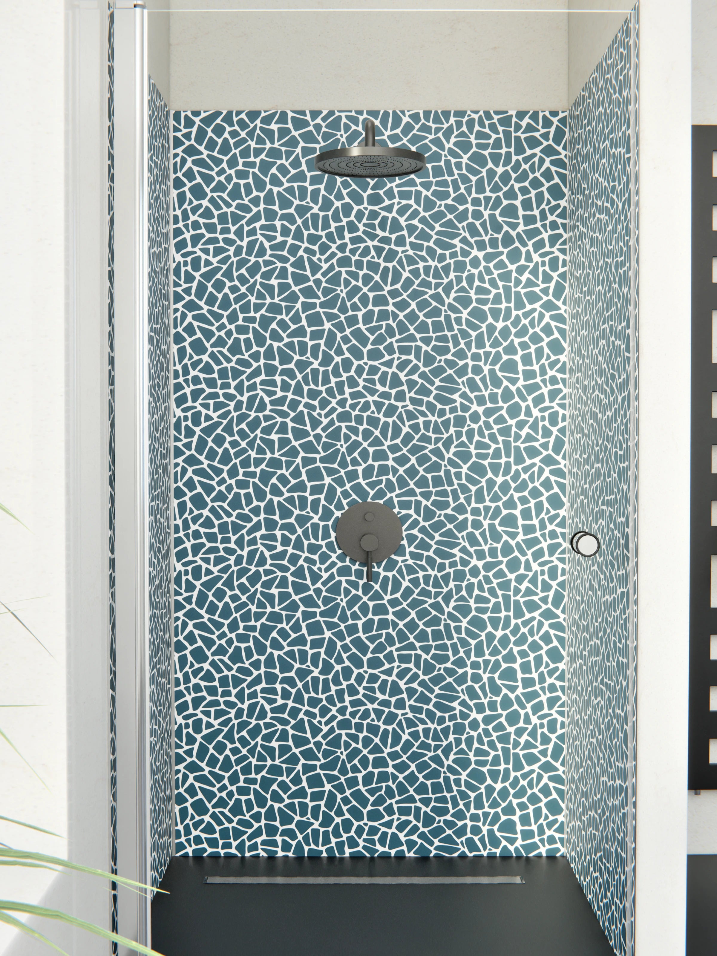 Duschrückwand - Pietre - Tessere - Blu Petrolio
