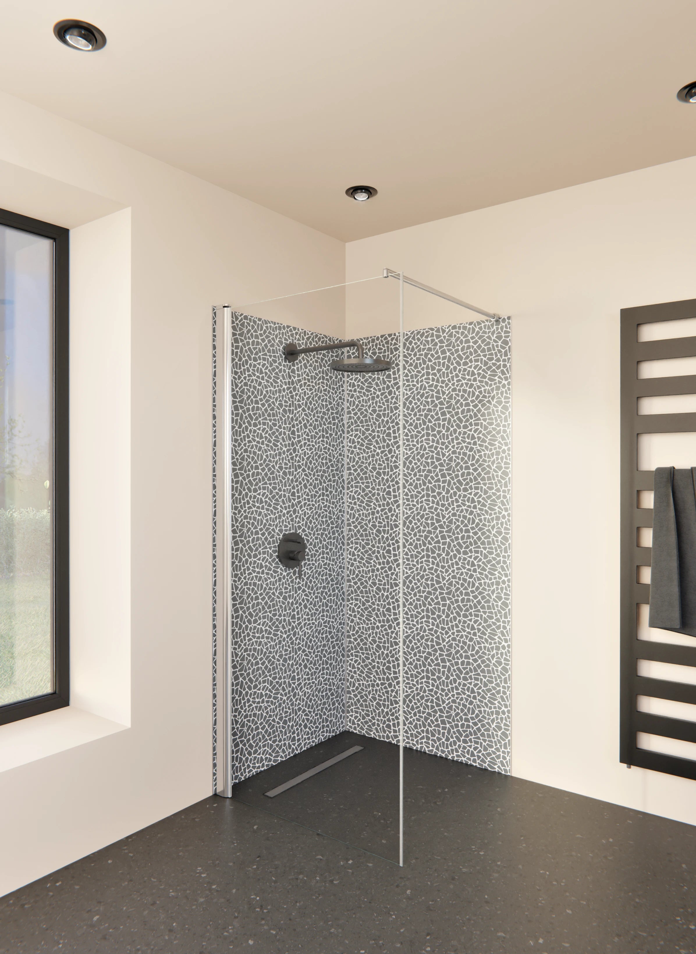 Duschrückwand - Pietre - Tessere - Piombo