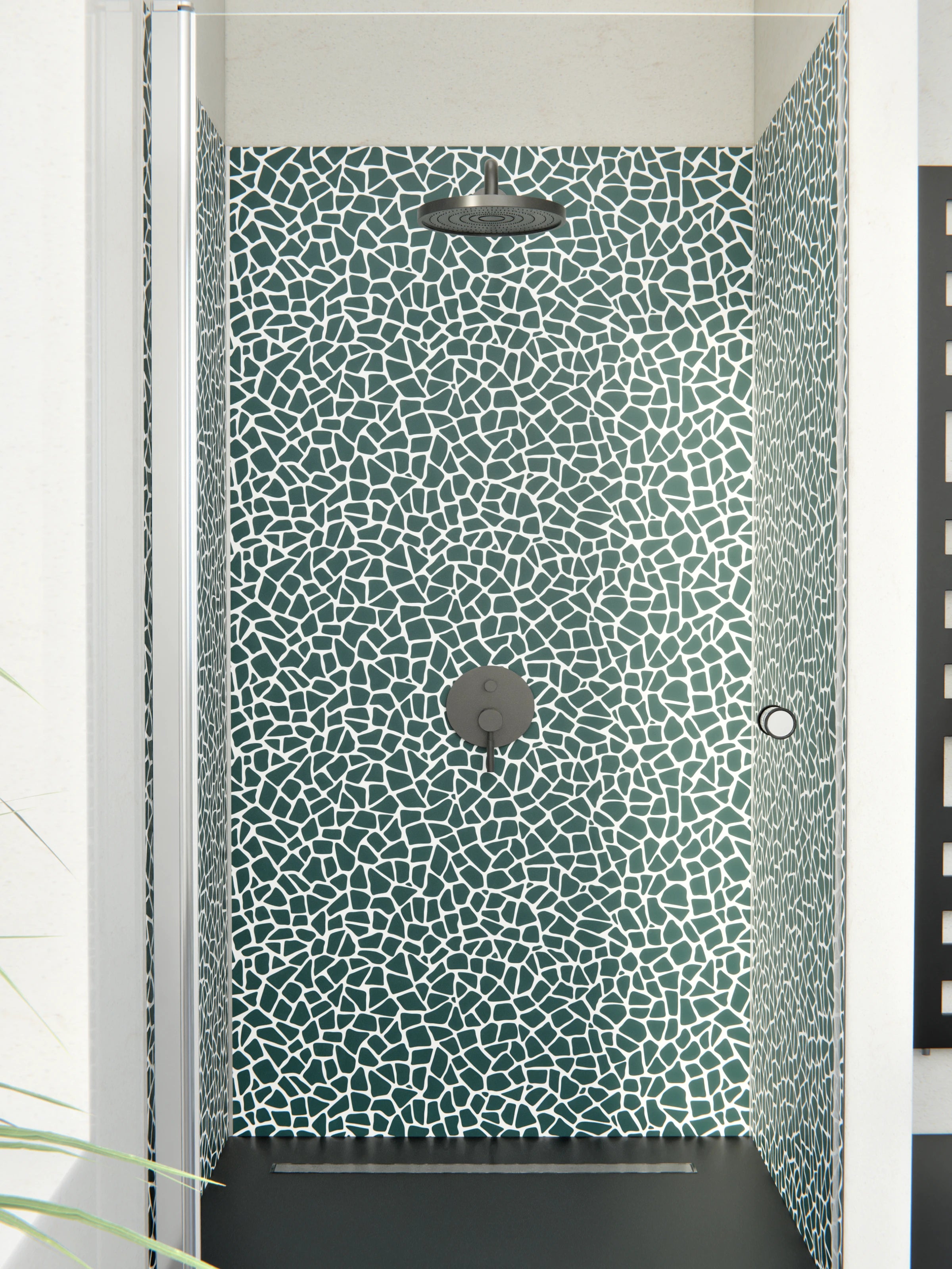 Duschrückwand - Pietre - Tessere - Verde petrolio