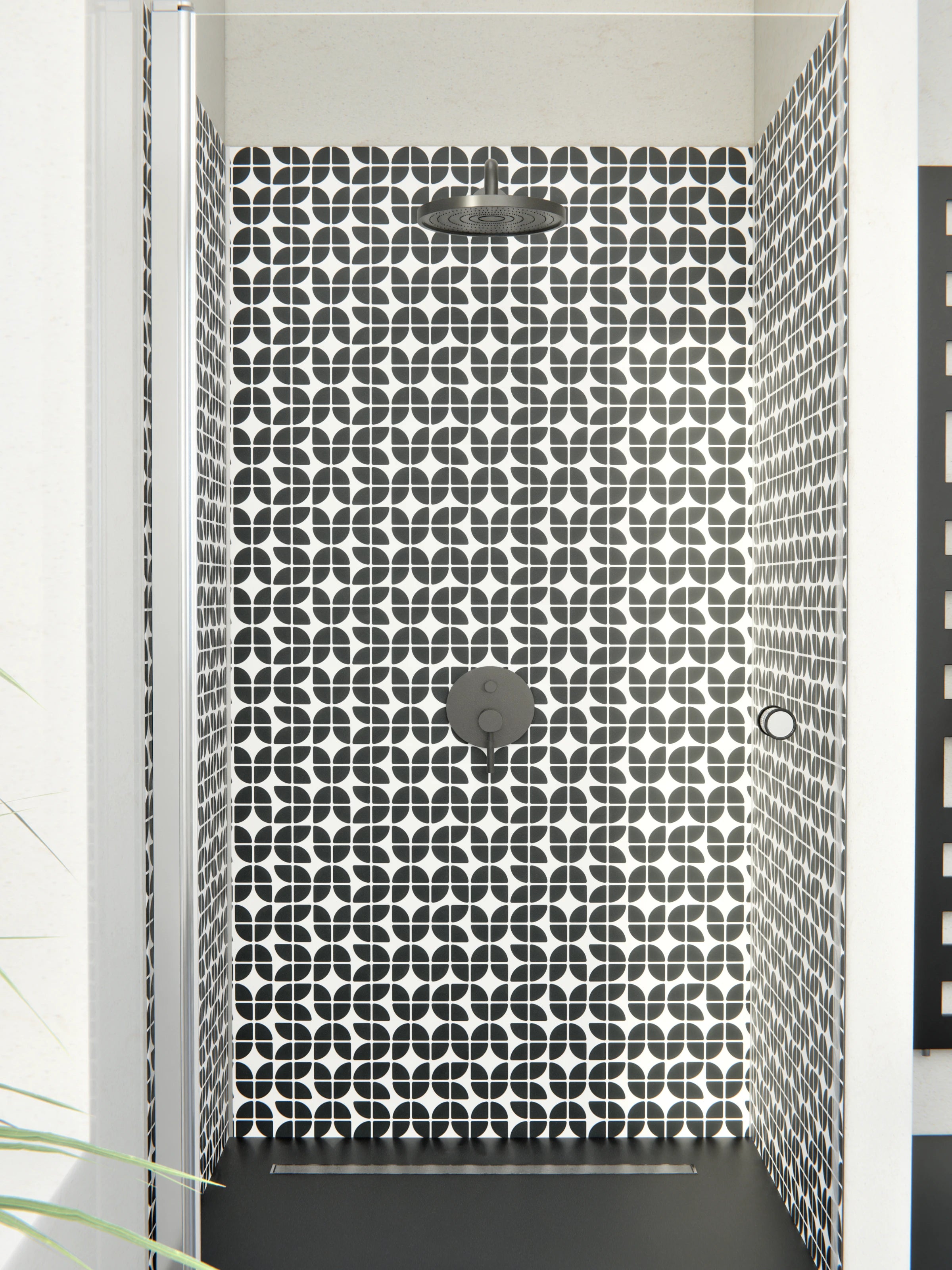 Duschrückwand - Retro - Grazia - Carbone