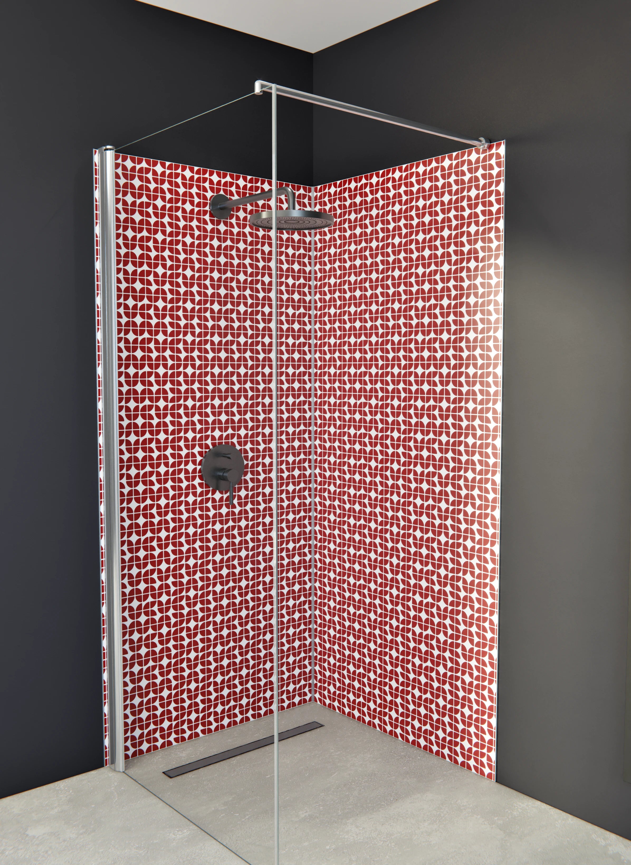 Duschrückwand - Retro - Grazia - Granata