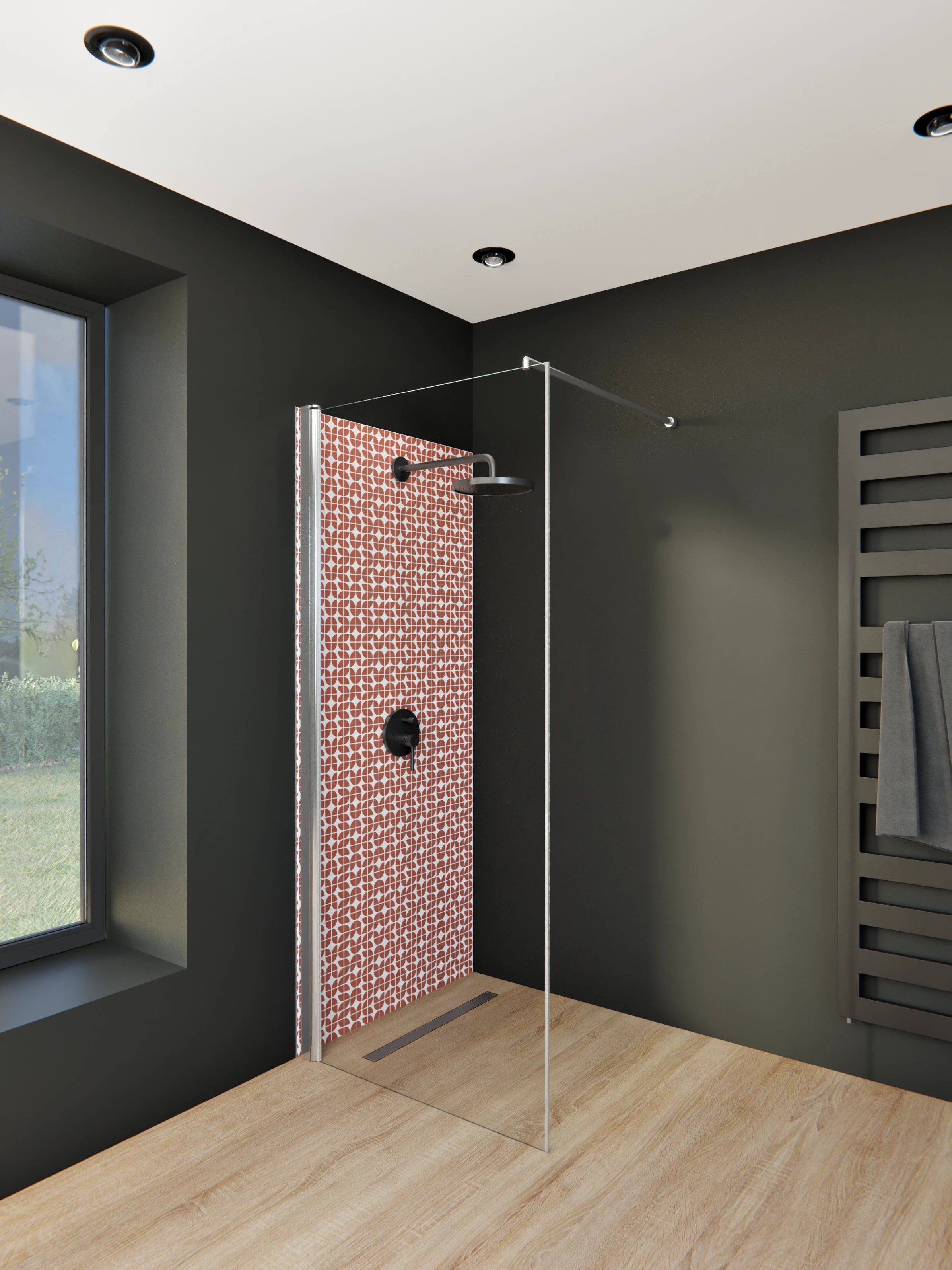 Duschrückwand - Retro - Grazia - Ruggine