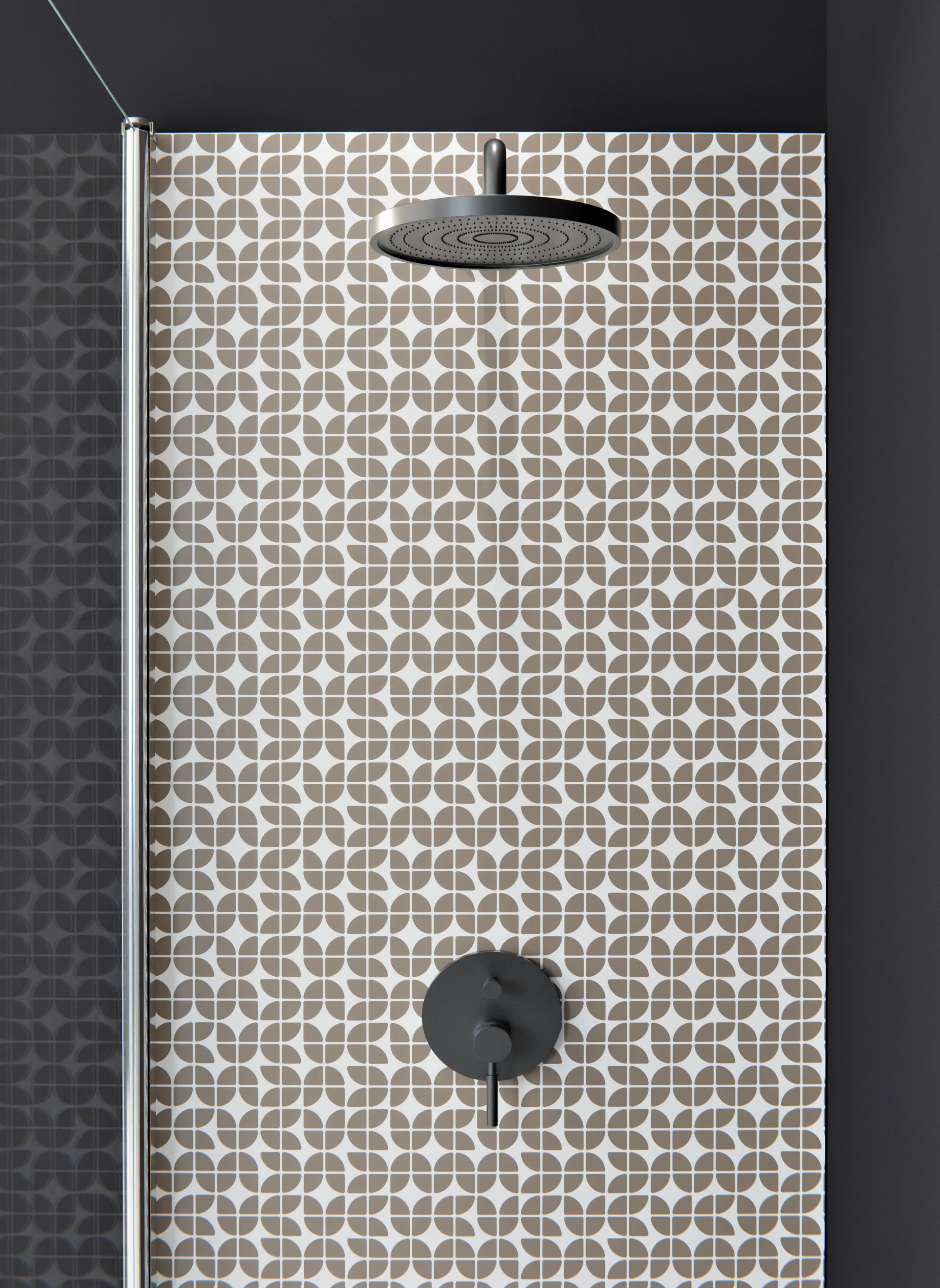 Duschrückwand - Retro - Grazia - Tortora