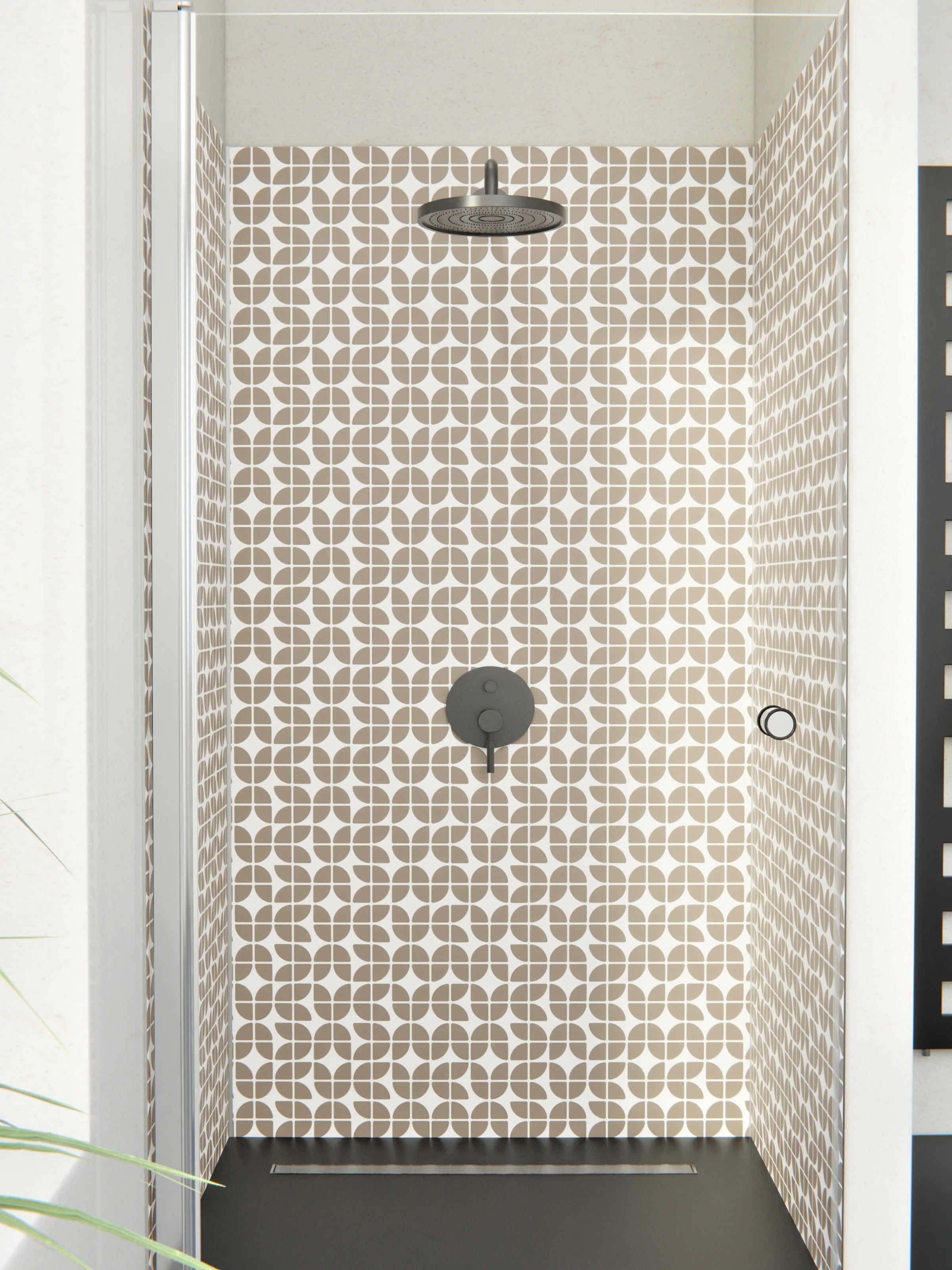 Duschrückwand - Retro - Grazia - Tortora