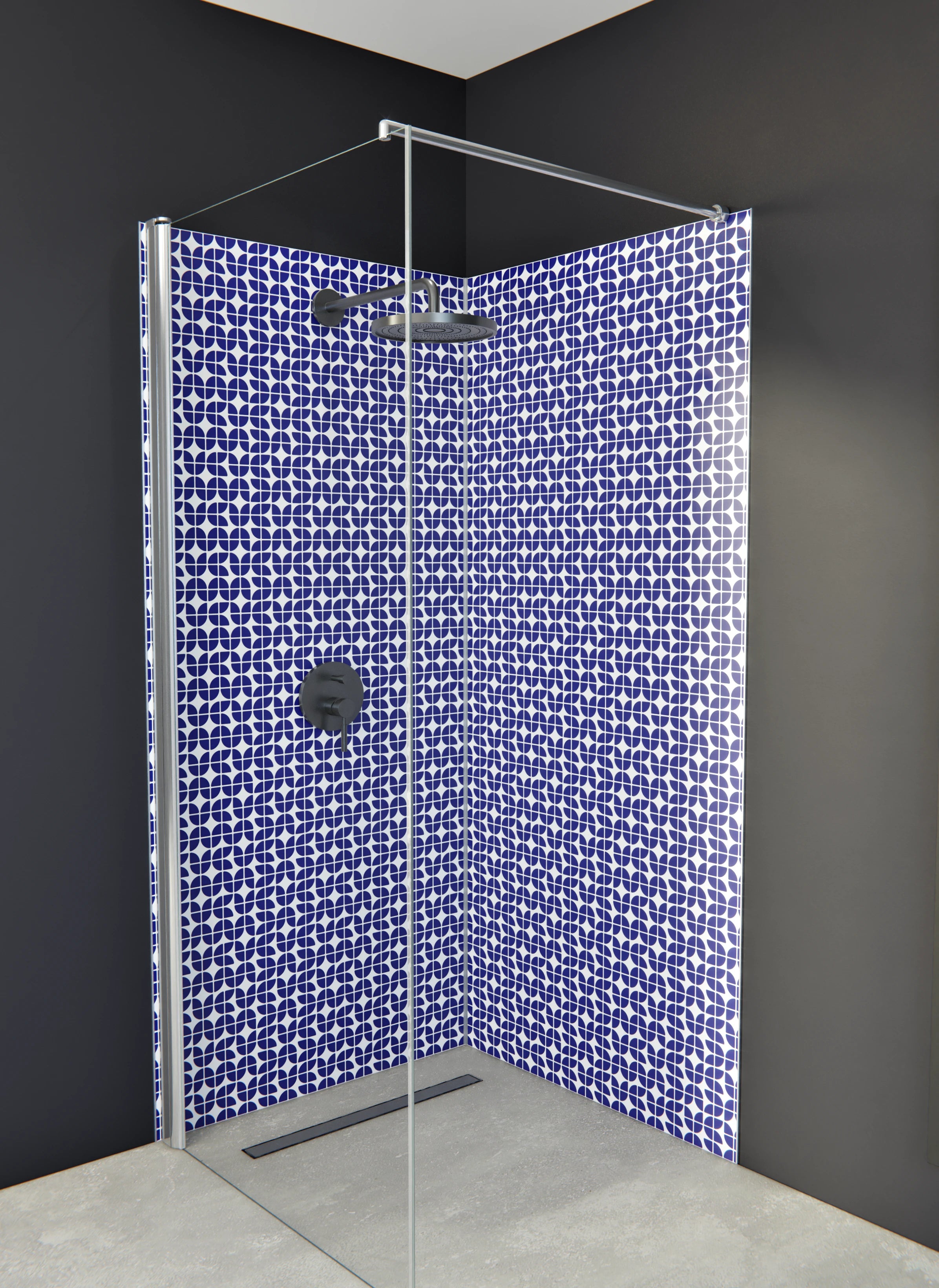 Duschrückwand - Retro - Grazia - Zaffiro