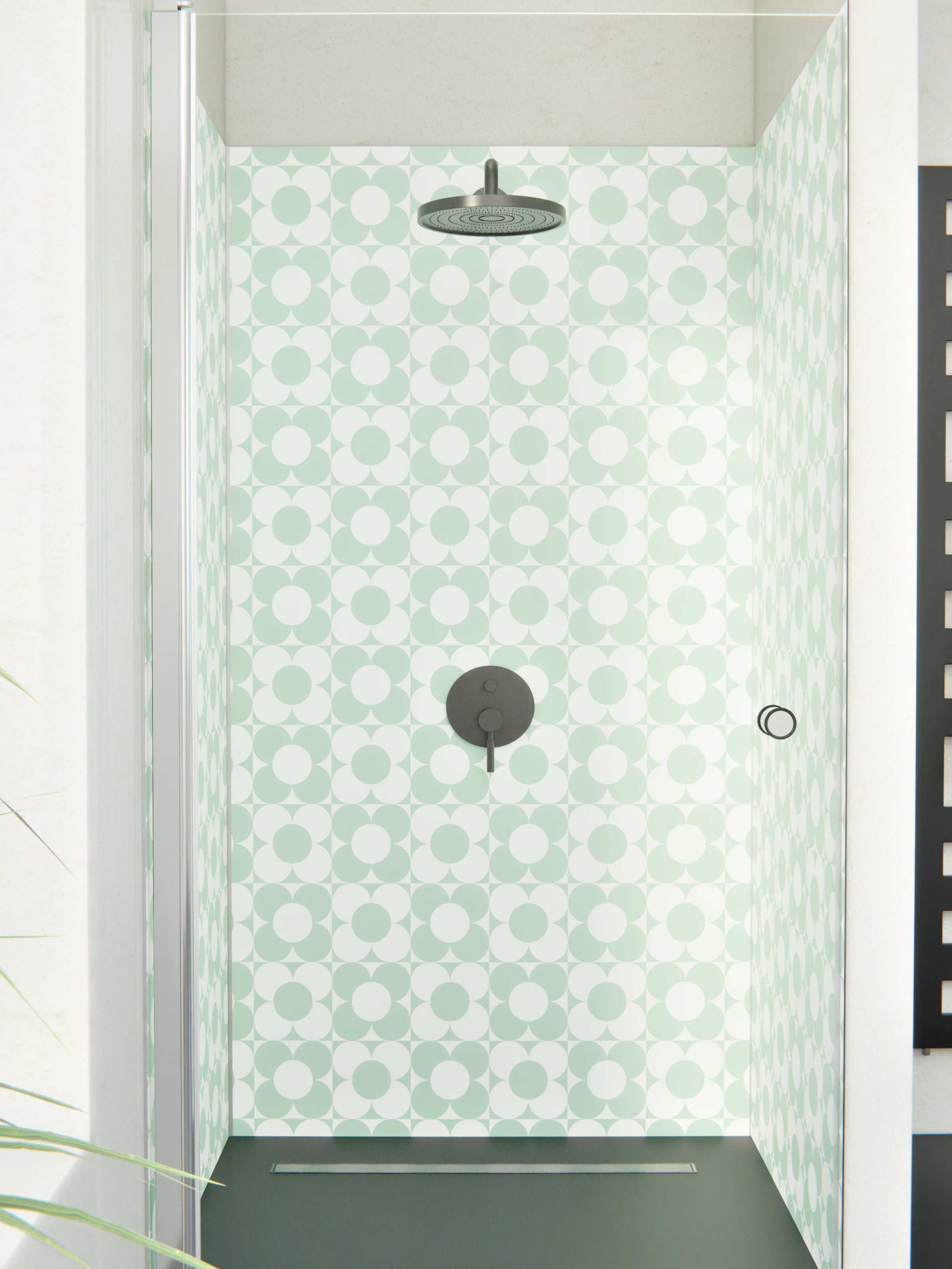 Duschrückwand - Retro - Primavera - Menta