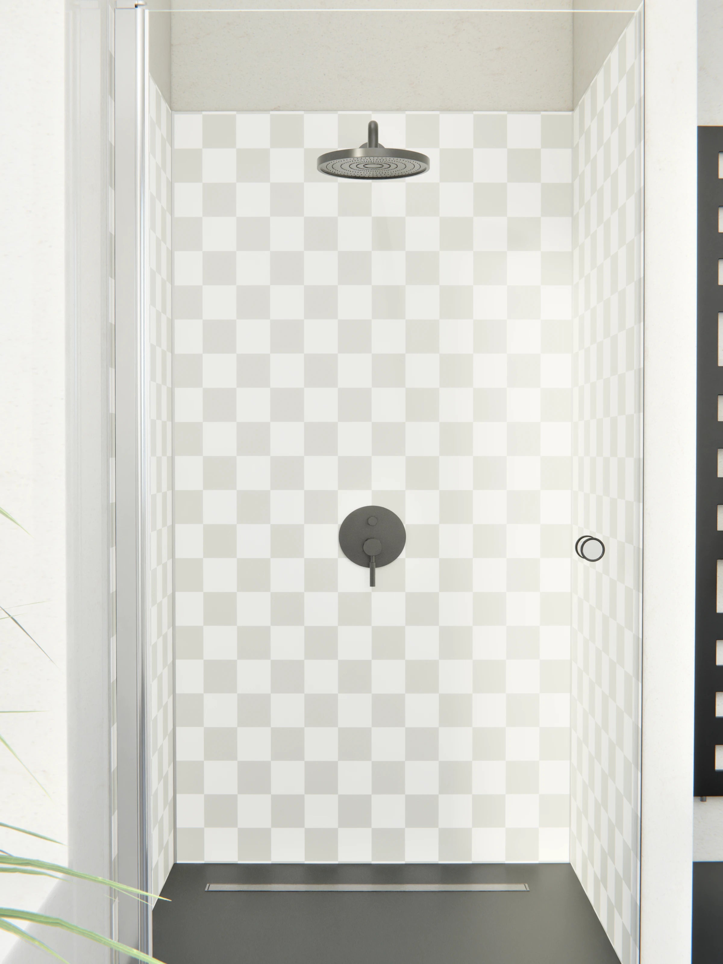 Duschrückwand - Retro - Scacco - Argento - Scacco