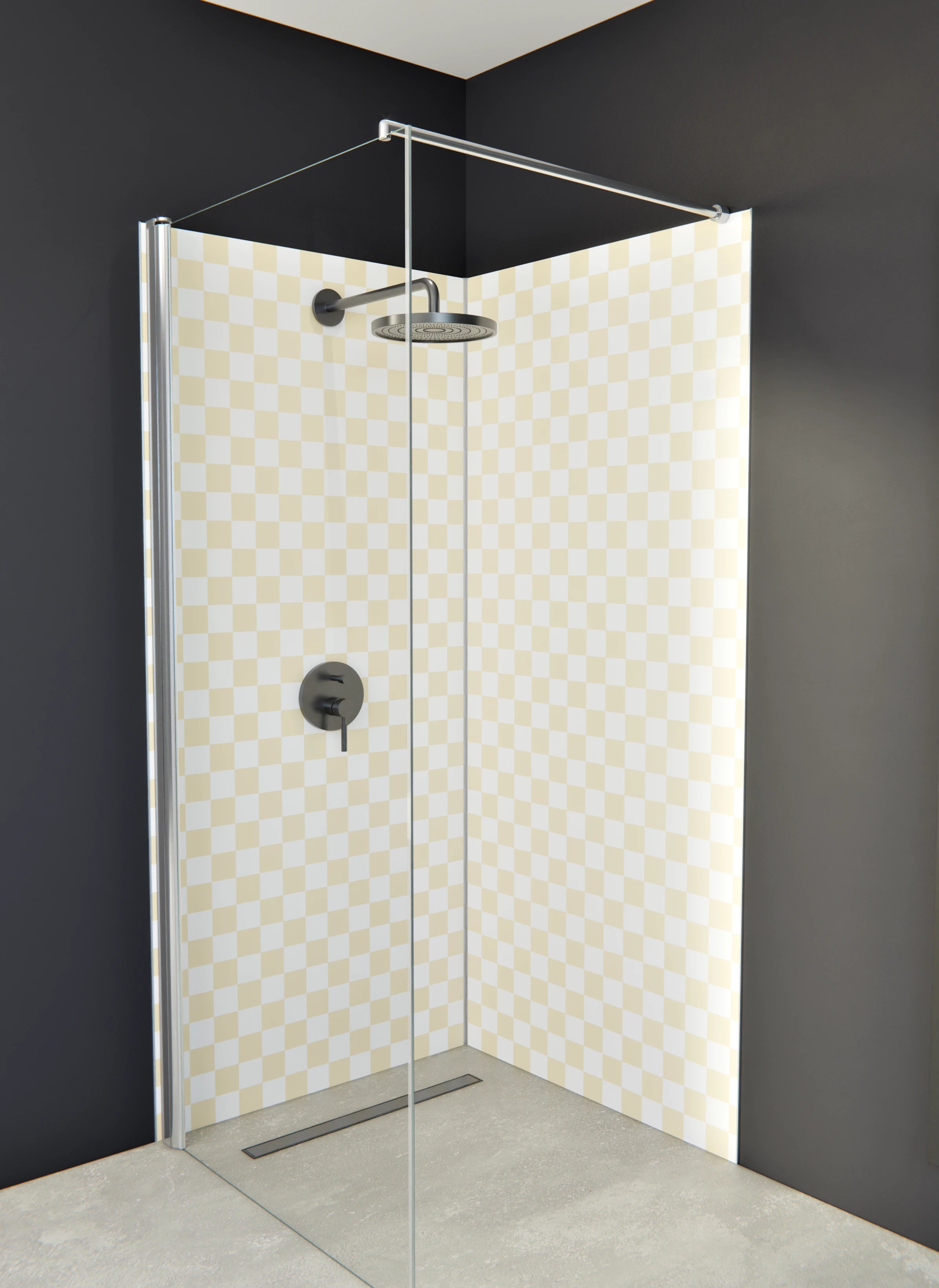 Duschrückwand - Retro - Scacco - Avorio - Scacco