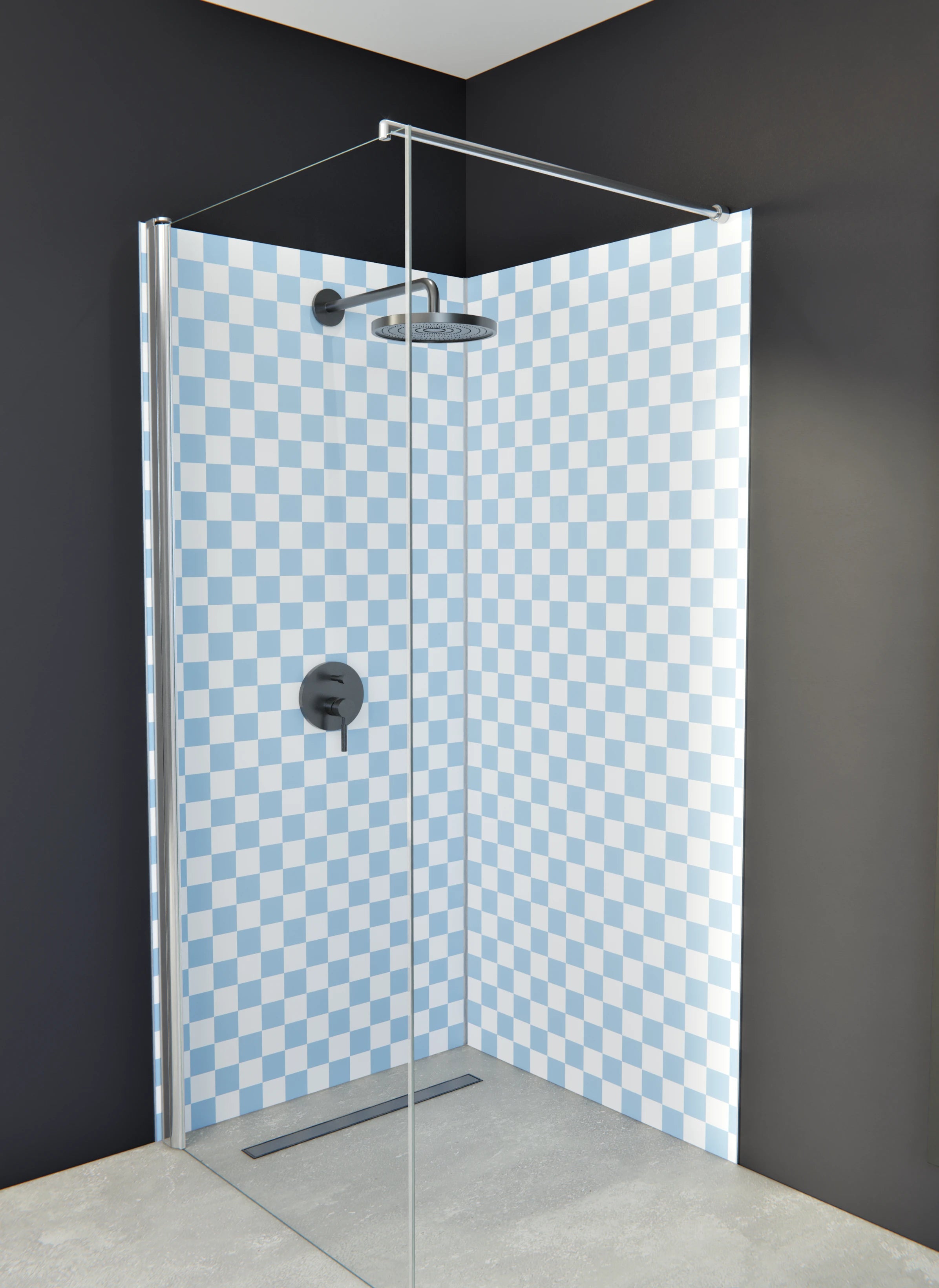 Duschrückwand - Retro - Scacco - Cielo - Scacco