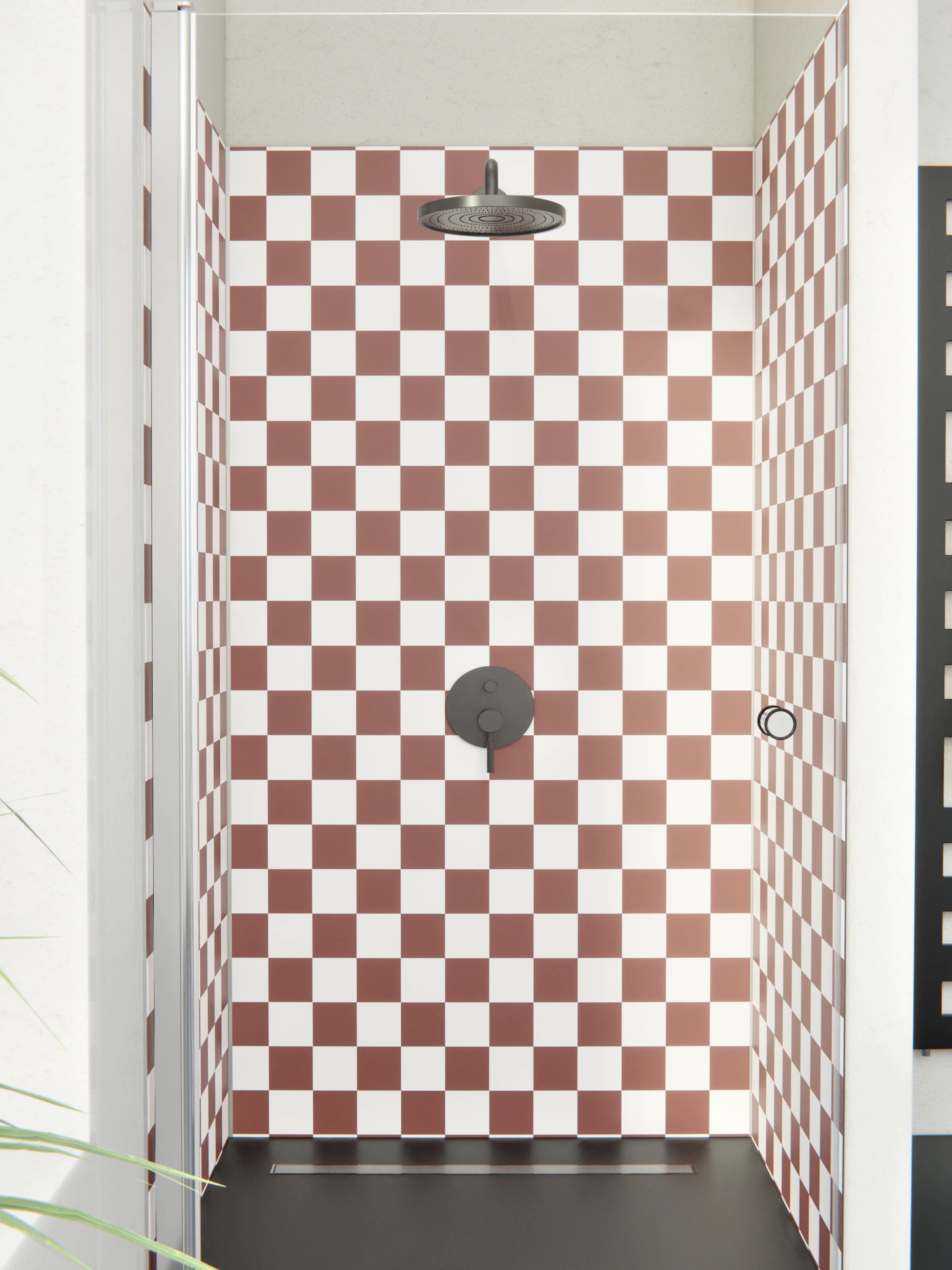 Duschrückwand - Retro - Scacco - Mattone - Scacco