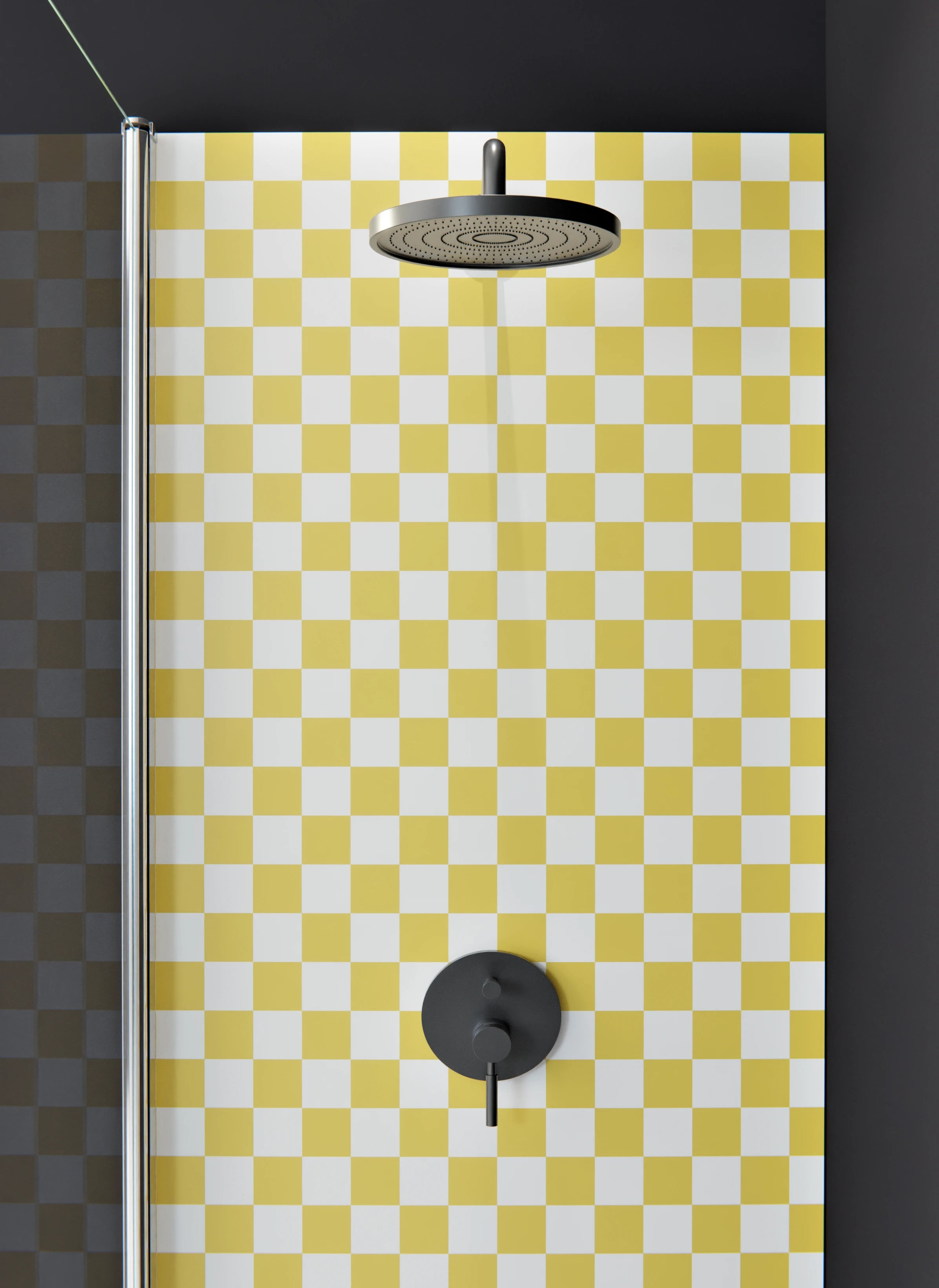 Duschrückwand - Retro - Scacco - Oro - Scacco