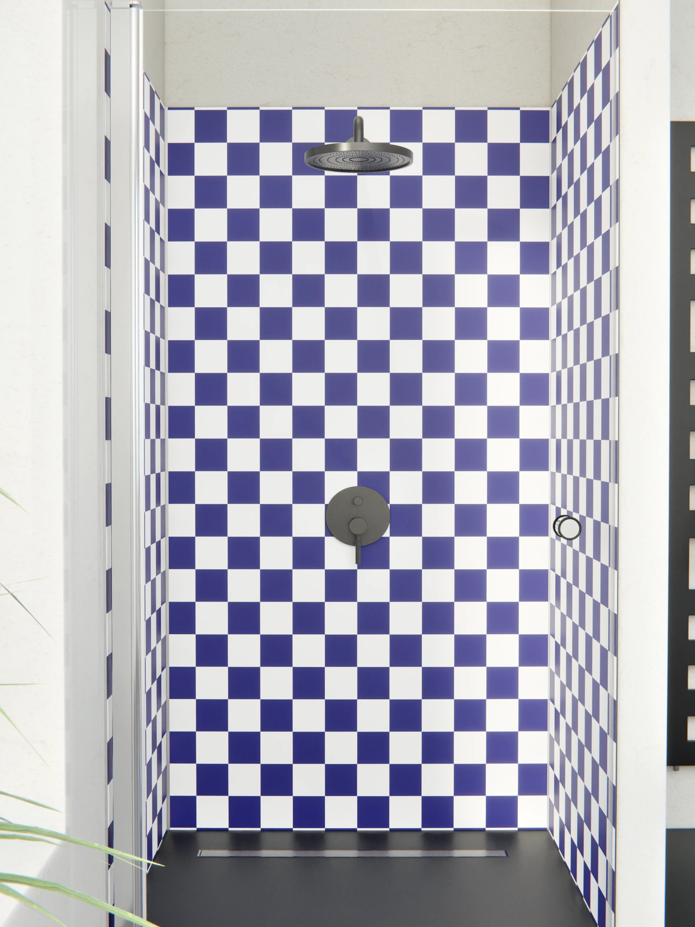 Duschrückwand - Retro - Scacco - Zaffiro - Scacco