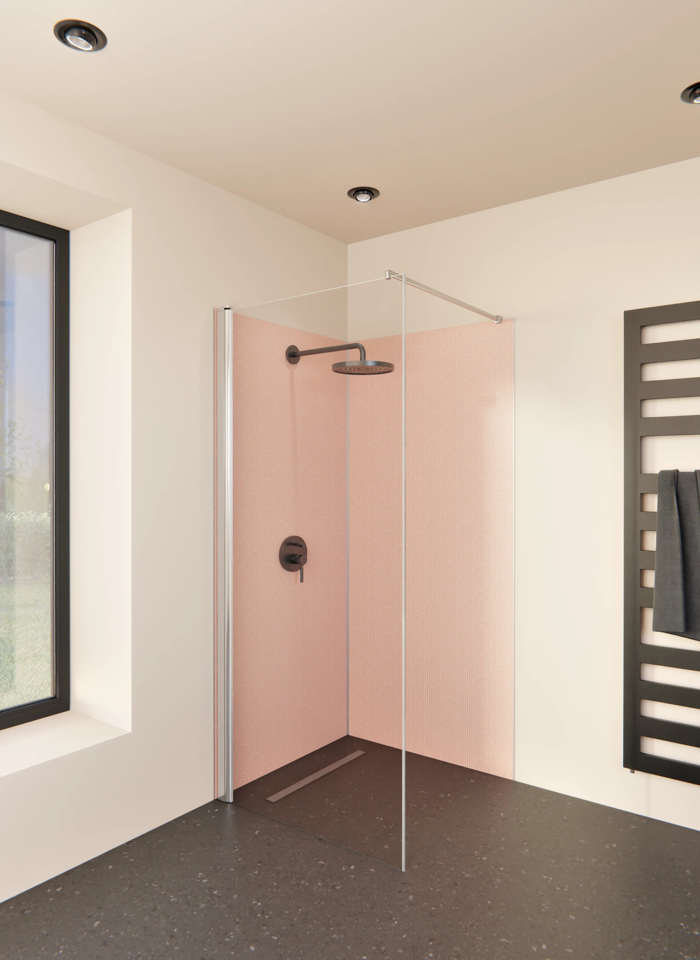 Duschrückwand - Simmetria - Arcate - Salmone